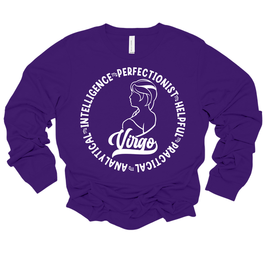 Virgo Zodiac Shirt - Astrology Apparel, Crewneck, Long Sleeve, and Hoodie