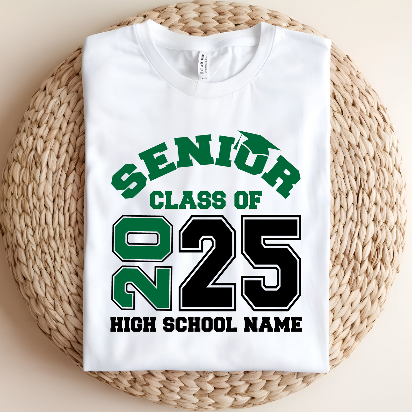 Senior 2025 T-Shirt - Custom School Name Keepsake Senior Tee