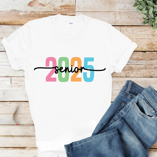 Senior 2025 T-Shirt - Graduating Senior 2025 Fun Colorful Simple Tee