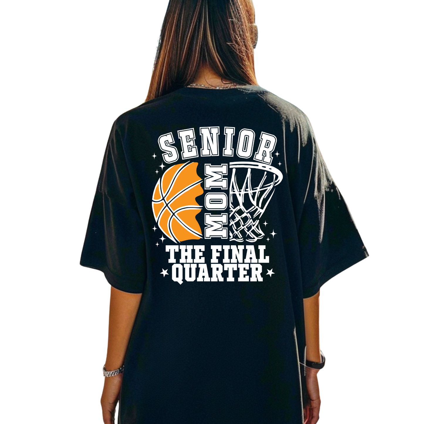 Senior Mom T-Shirt - Graduating Senior Mom Basketball Final Quarter Tee