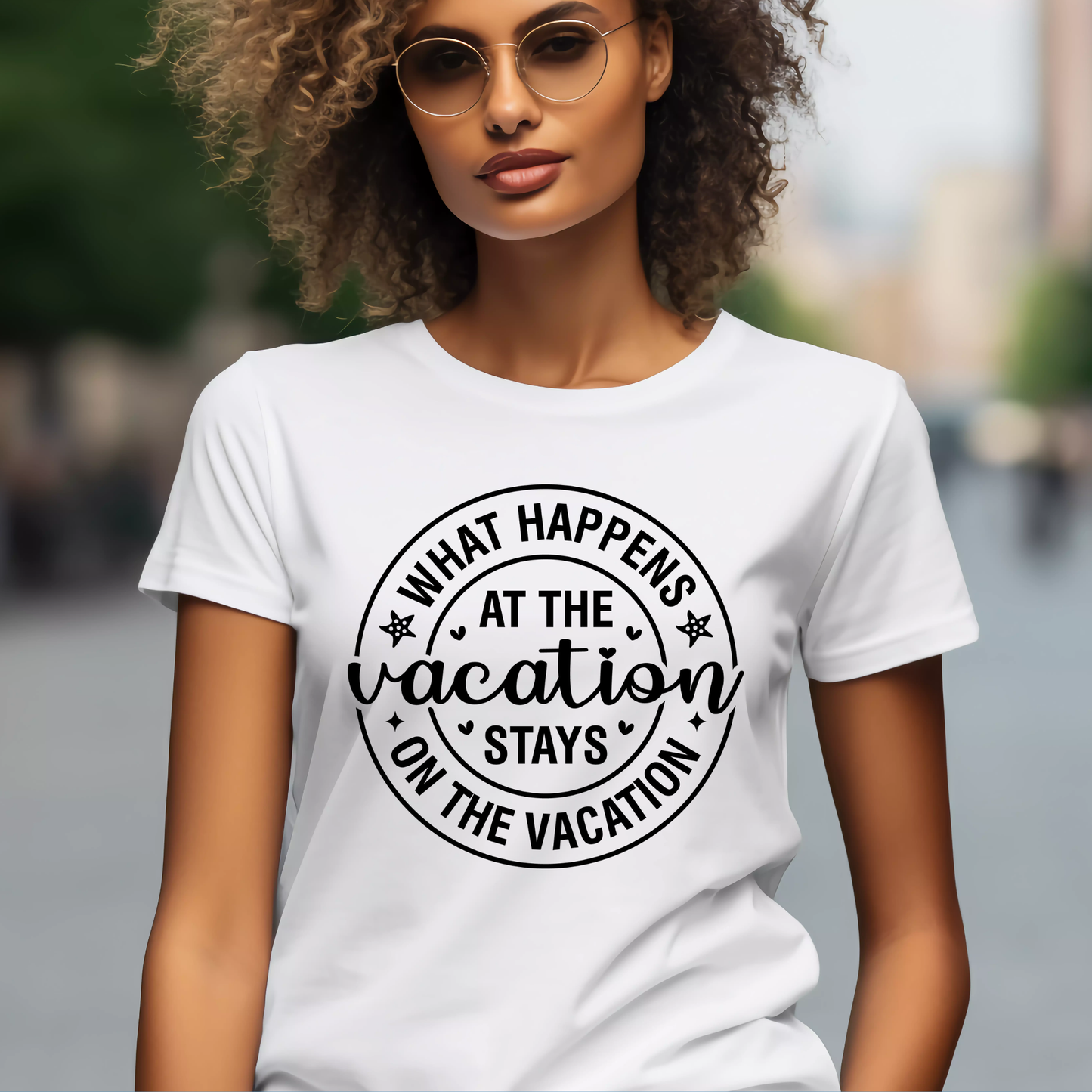 Vacation Shirt - What Happens on Vacation Stays on Vacation - Summer T-Shirt