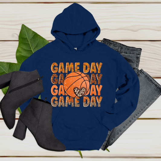 Women's Basketball Hoodie "Game Day" Team Basketball Hoodie perfect for boys and girls basketball players, team moms, and enthusiastic fans.