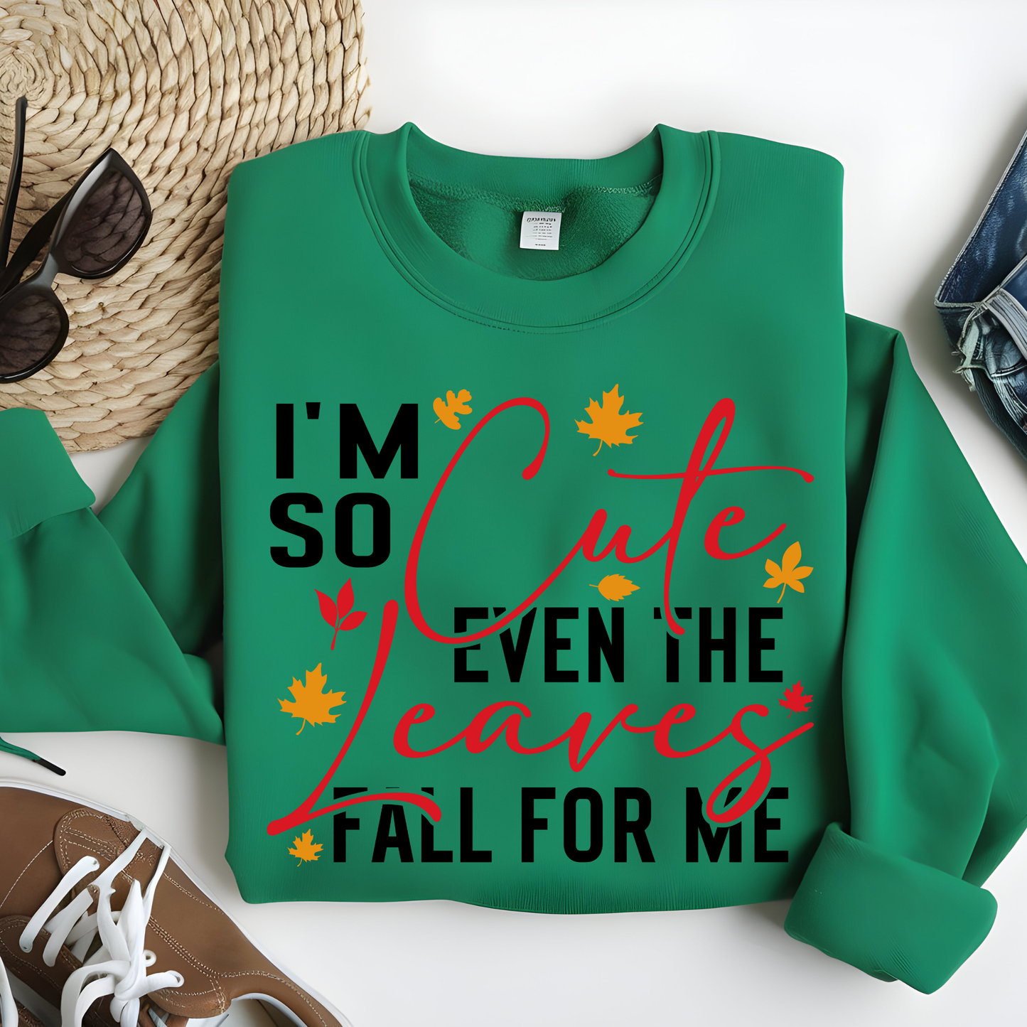 Funny Fall Sweatshirt: "Leaves Fall For Me" Cute & Sarcastic Autumn Sweater