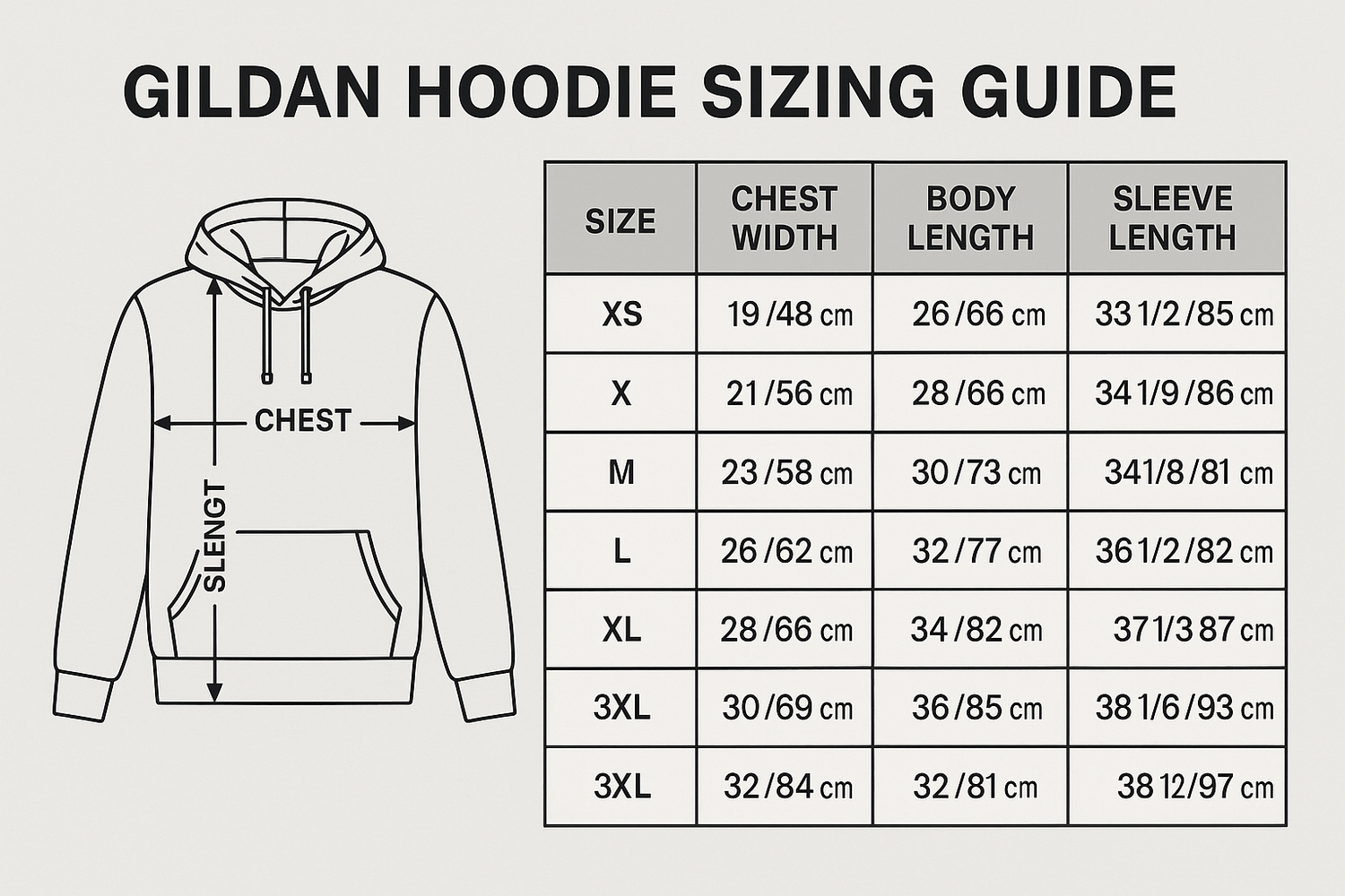 generate a guldan hoodie sizing guide