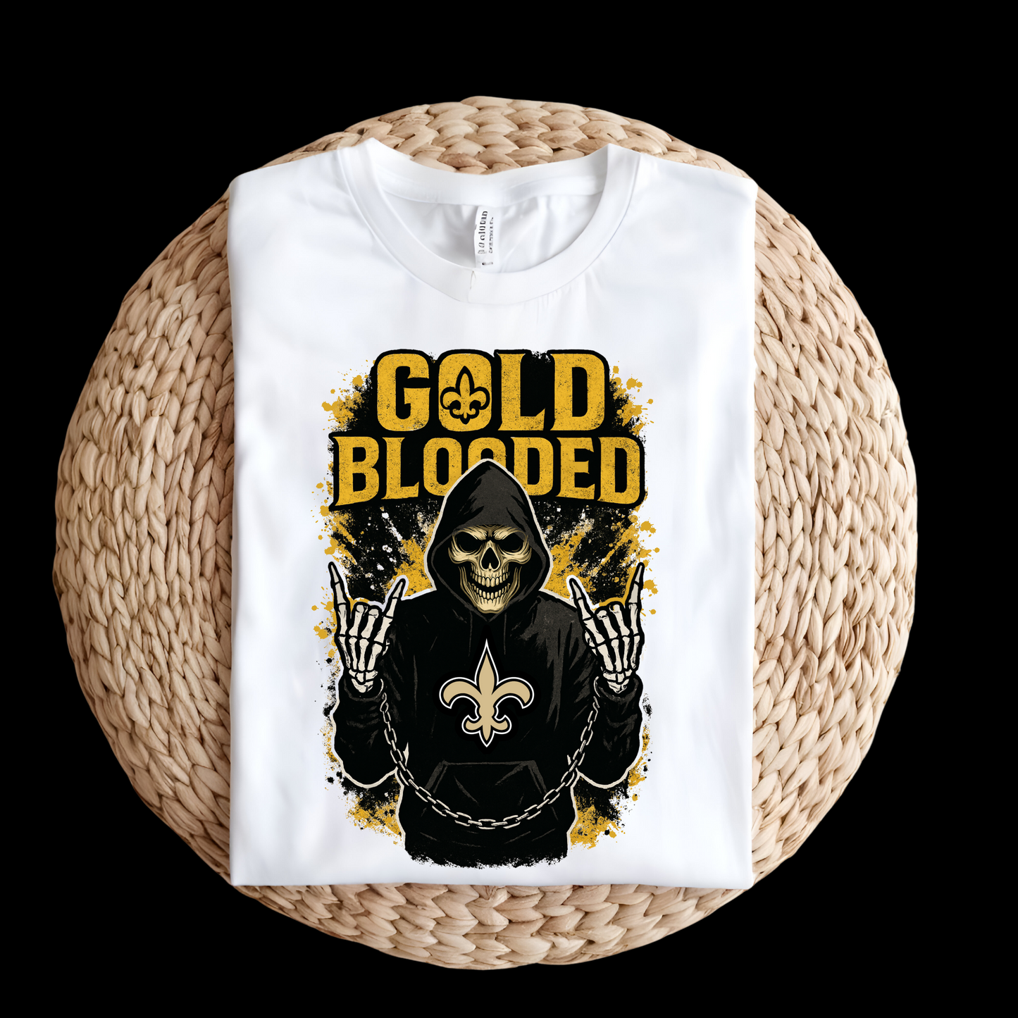 Saints Football Shirt - "Gold Blooded" Saints Game Day Graphic tee