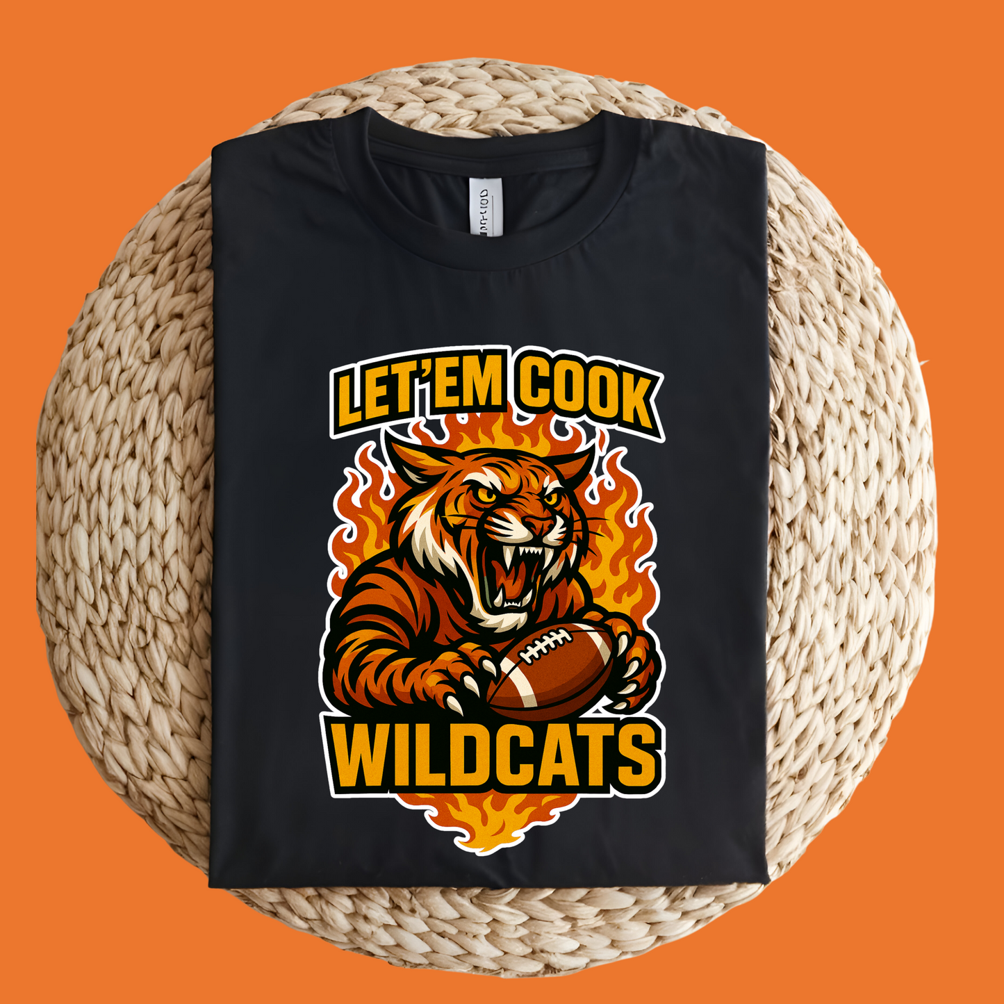 Wildcats Football Tee - Let 'Em Cook, Unisex Cotton Crew Shirt for Game Day