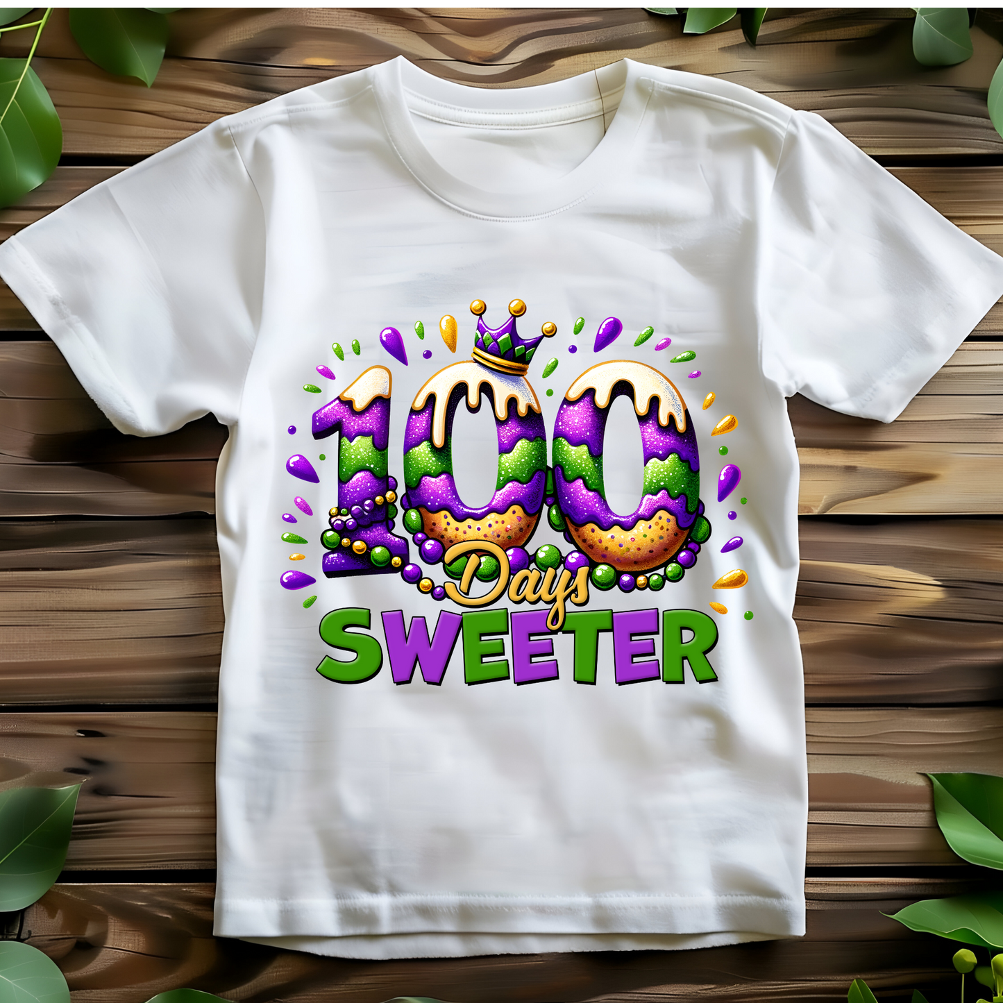 100 Days Smarter Mardi Gras Party Celebration School Spirit Parade Shirt