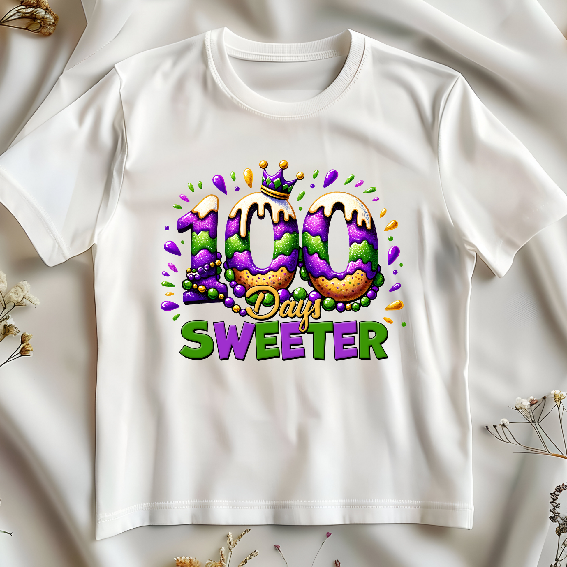 100 Days Smarter Mardi Gras Party Celebration School Spirit Parade Shirt