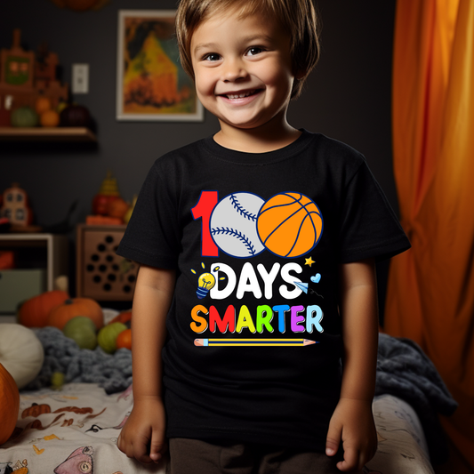 100 Days T-Shirt - 100 Days Smarter Cute and Fun Tee Shirt to celebrate kids milestone 100 Days of Awesome School