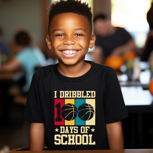 100 Days T-Shirt - I Dribbled 100 Days of School Cool Tee Shirt to celebrate 100 days of school 