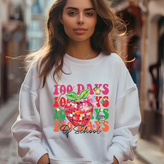 100 Days of School Sweater "100 Days of School" Cozy and Fancy Teacher Sweatshirt to celebrate 100 Days of School