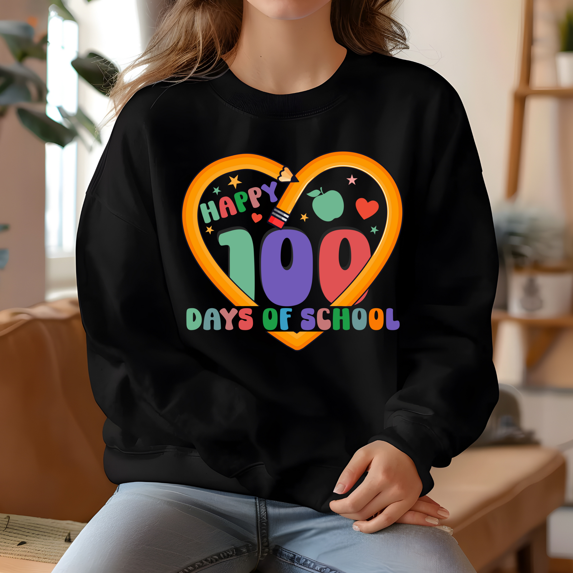 100 Days of School Sweater "Happy 100 Days of School" Fun and Sweet Shirt to celebrate teaching for 100 school days