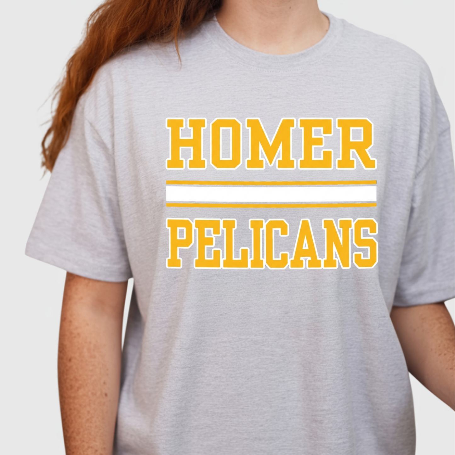 Classic HOMER Pelicans Two-Layer Spirit Tee | Timeless Apparel for Students, Teachers & Families