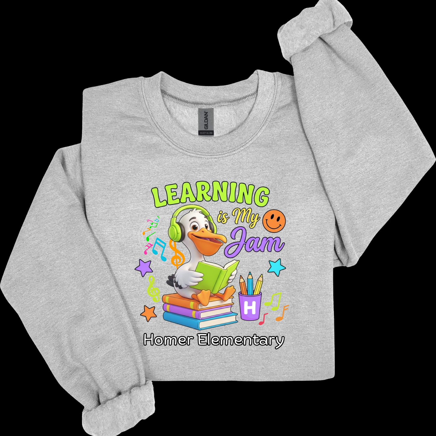 Homer Elementary "Learning is My Jam" Staff Spirit Tee | Comfortable Teacher Apparel