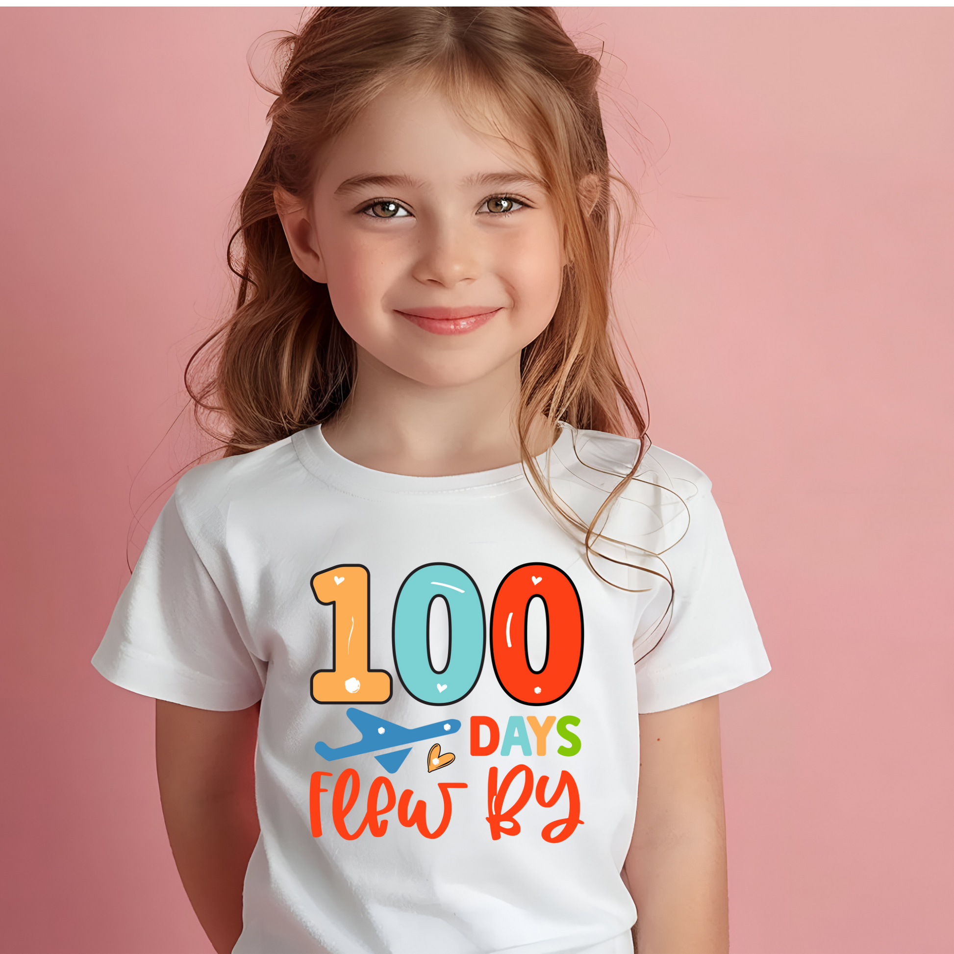 100 Days of School - "100 Days Flew By" Kids 100 Days Milestone Shirt