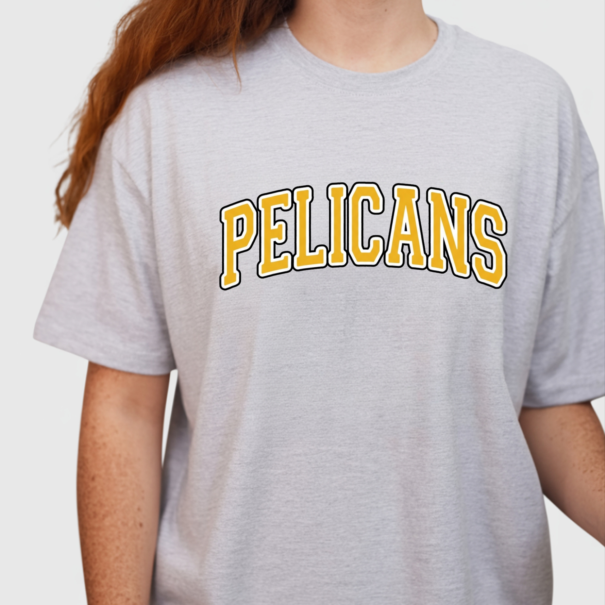 Classic Arch PELICANS Spirit Tee | Collegiate Style Apparel for Students, Teachers & Families