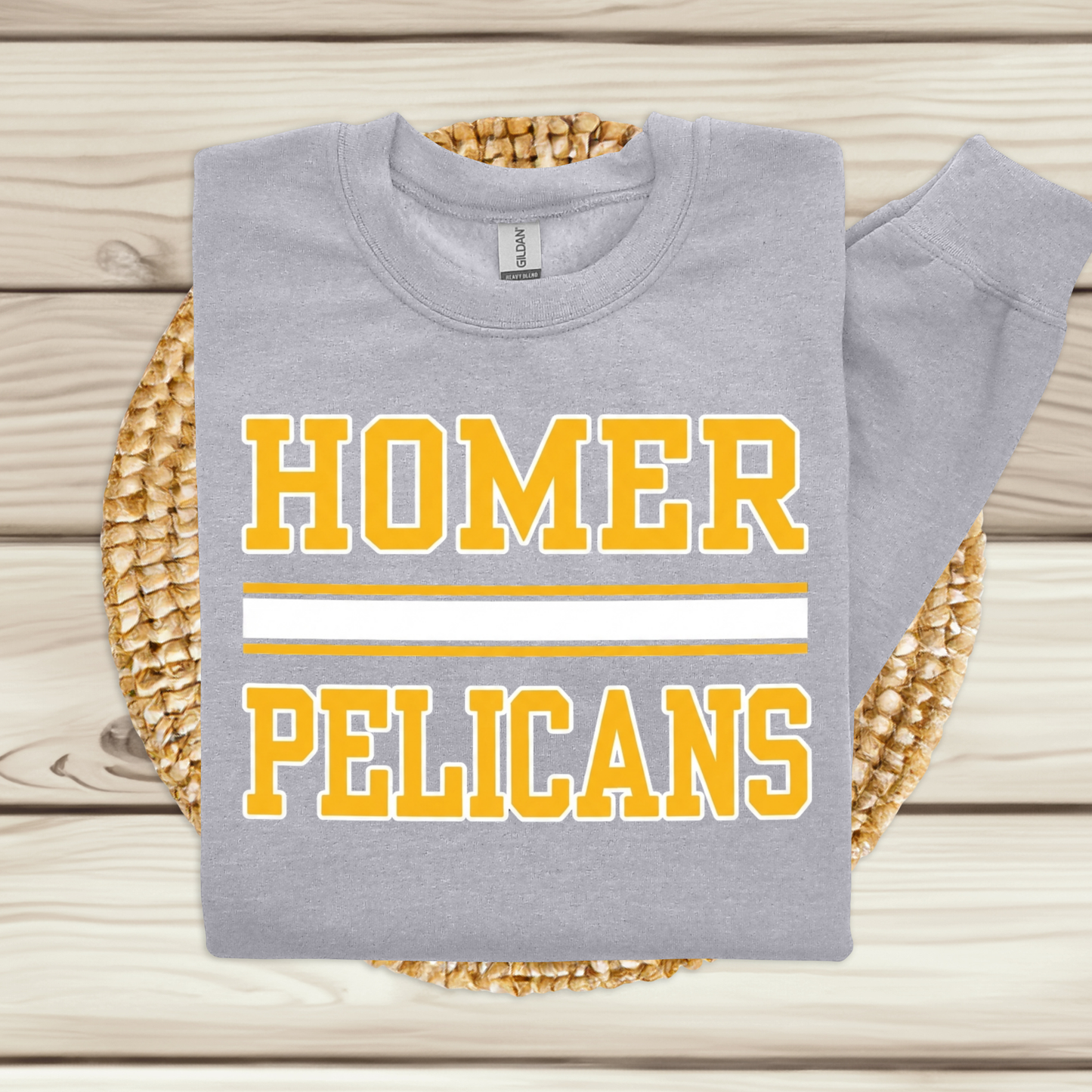 Classic HOMER Pelicans Two-Layer Spirit Tee | Timeless Apparel for Students, Teachers & Families
