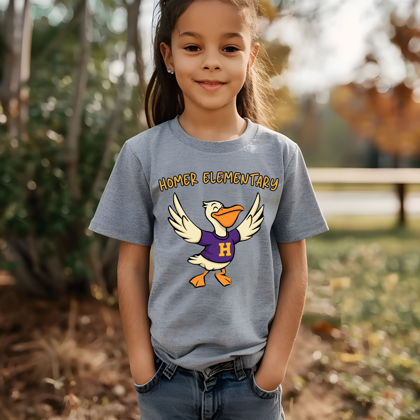 HOMER Pelicans Mascot Spirit Shirt - Homer Elementary Pelicans Graphic Apparel