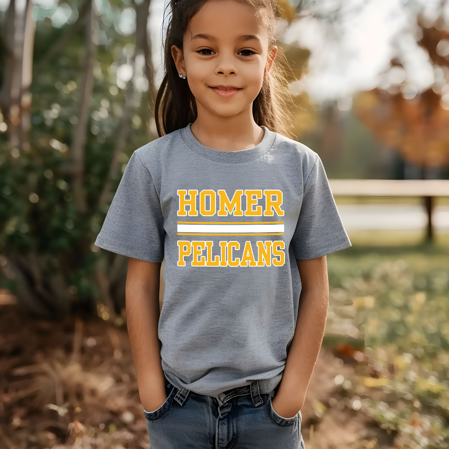 Classic HOMER Pelicans Two-Layer Spirit Tee | Timeless Apparel for Students, Teachers & Families