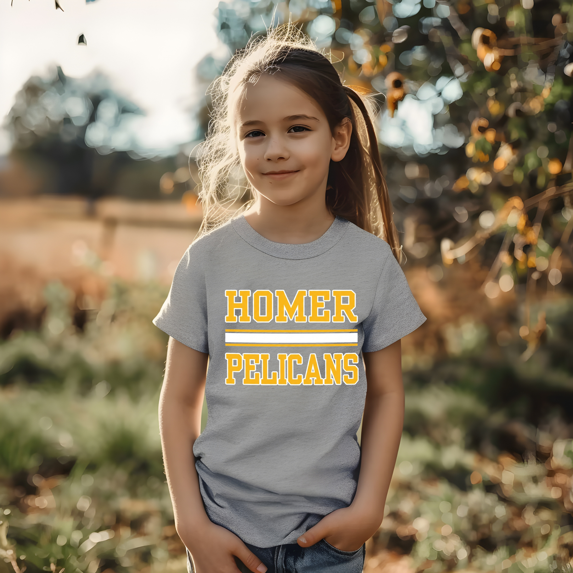 Classic HOMER Pelicans Two-Layer Spirit Tee | Timeless Apparel for Students, Teachers & Families