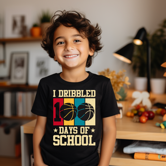 100 Days T-Shirt - I Dribbled 100 Days of School Fun & Cool Tee Shirt