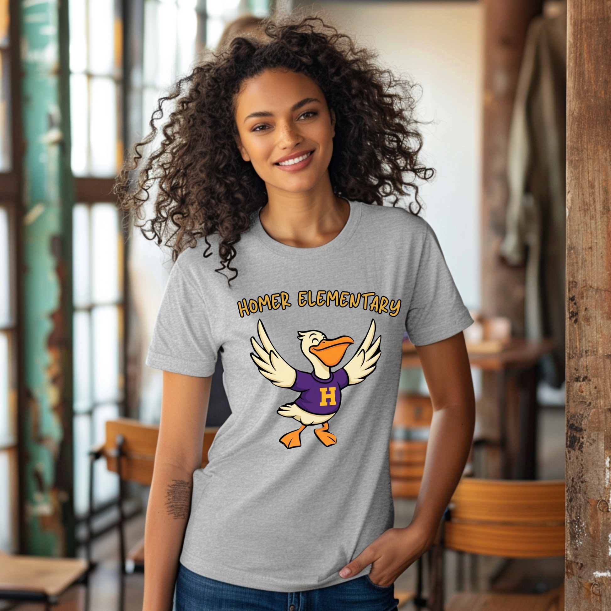 HOMER Pelicans Mascot Spirit Shirt - Homer Elementary Pelicans Graphic Apparel