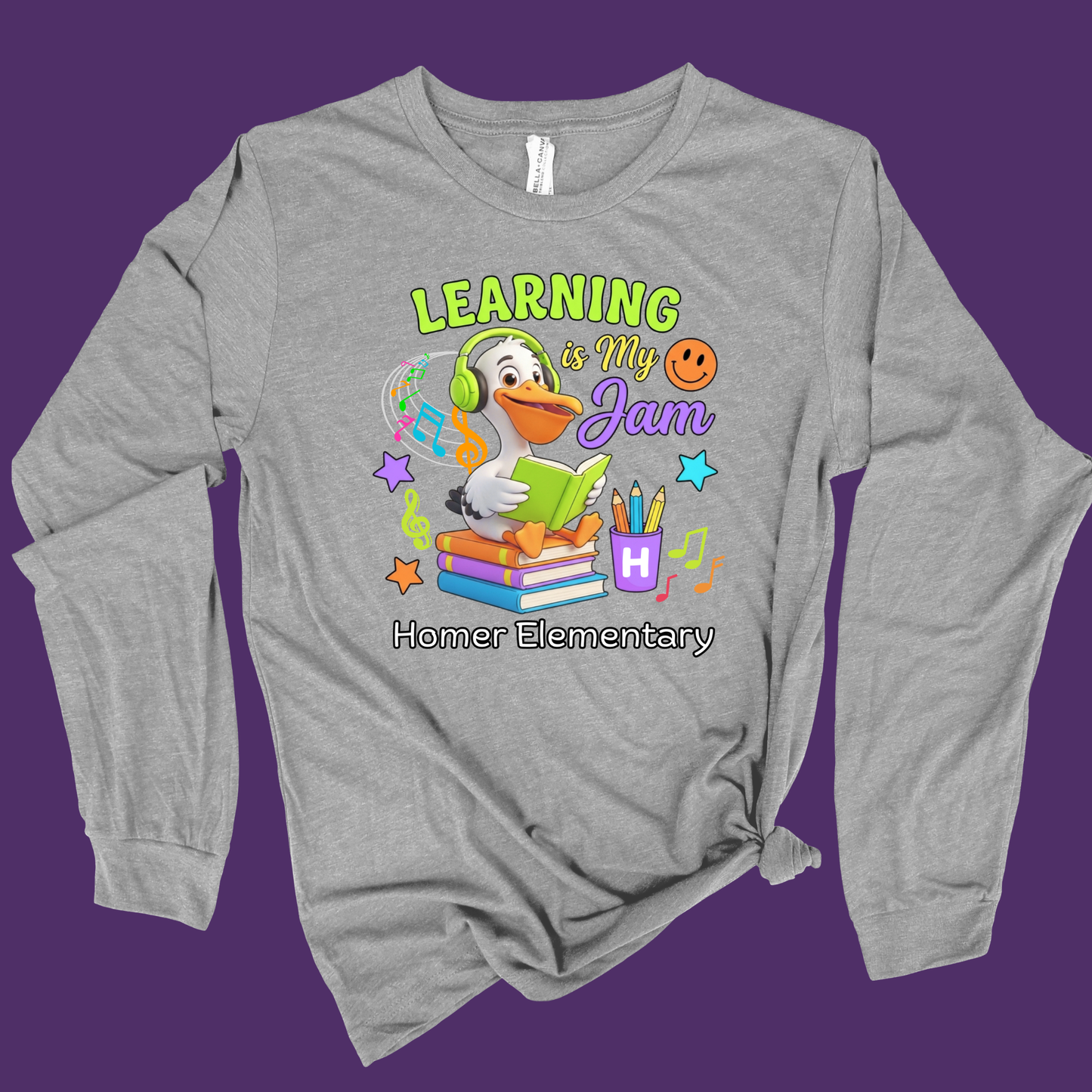 Homer Elementary "Learning is My Jam" Staff Spirit Tee | Comfortable Teacher Apparel