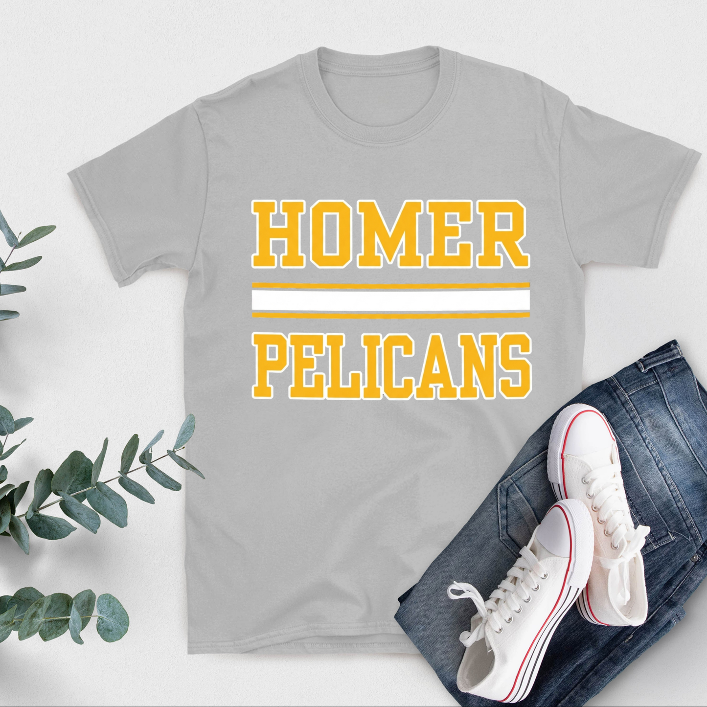 Classic HOMER Pelicans Two-Layer Spirit Tee | Timeless Apparel for Students, Teachers & Families
