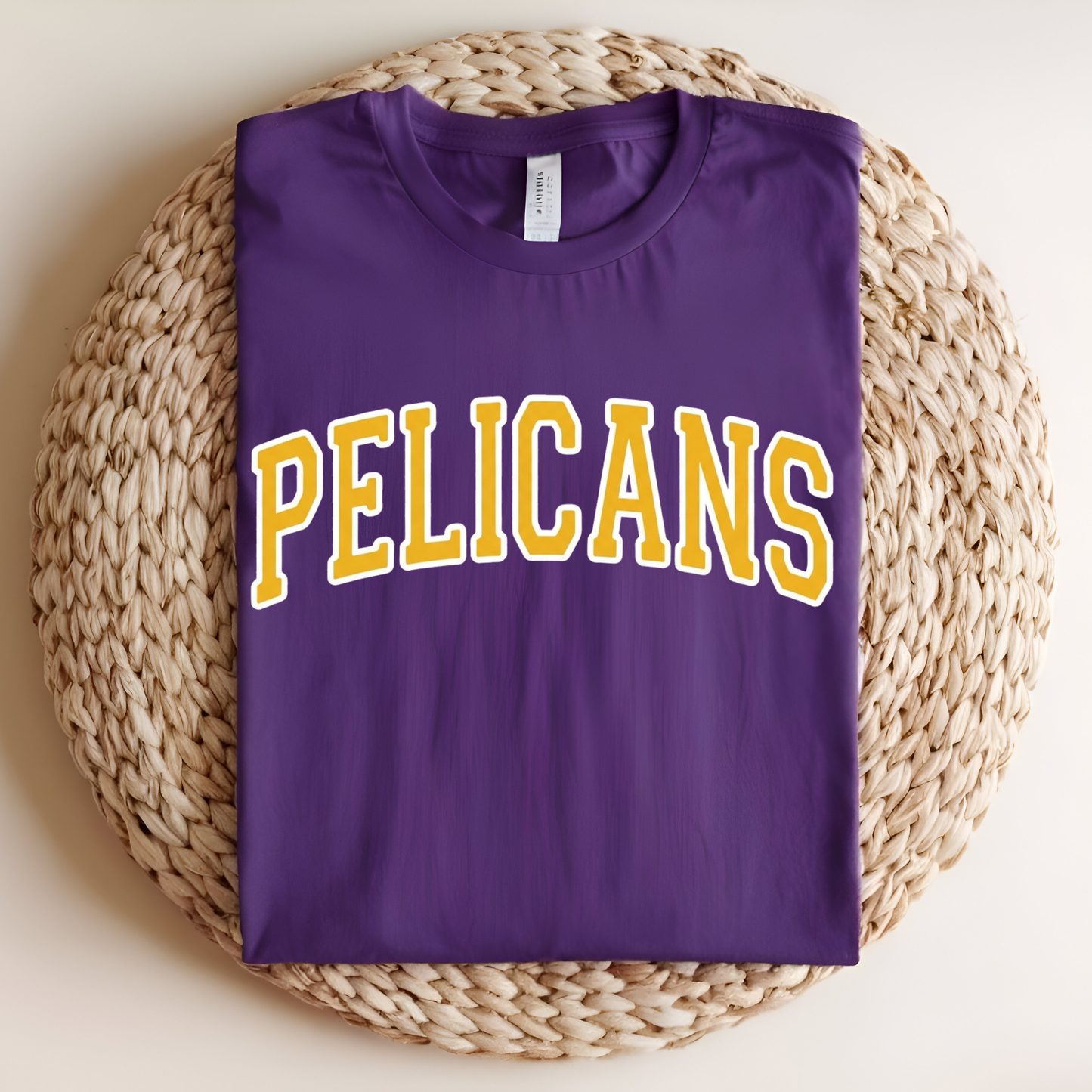 Classic Arch PELICANS Spirit Tee | Collegiate Style Apparel for Students, Teachers & Families