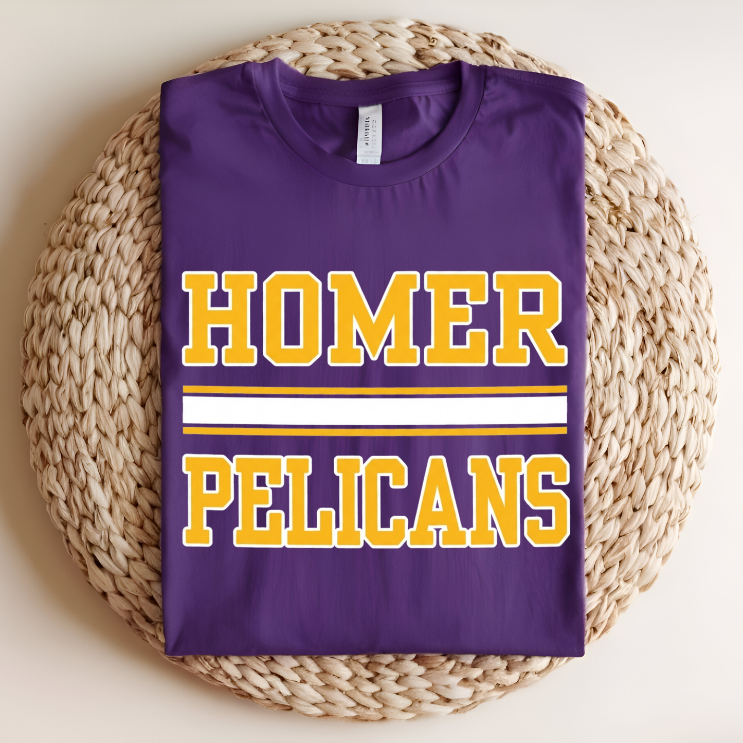 Classic HOMER Pelicans Two-Layer Spirit Tee | Timeless Apparel for Students, Teachers & Families