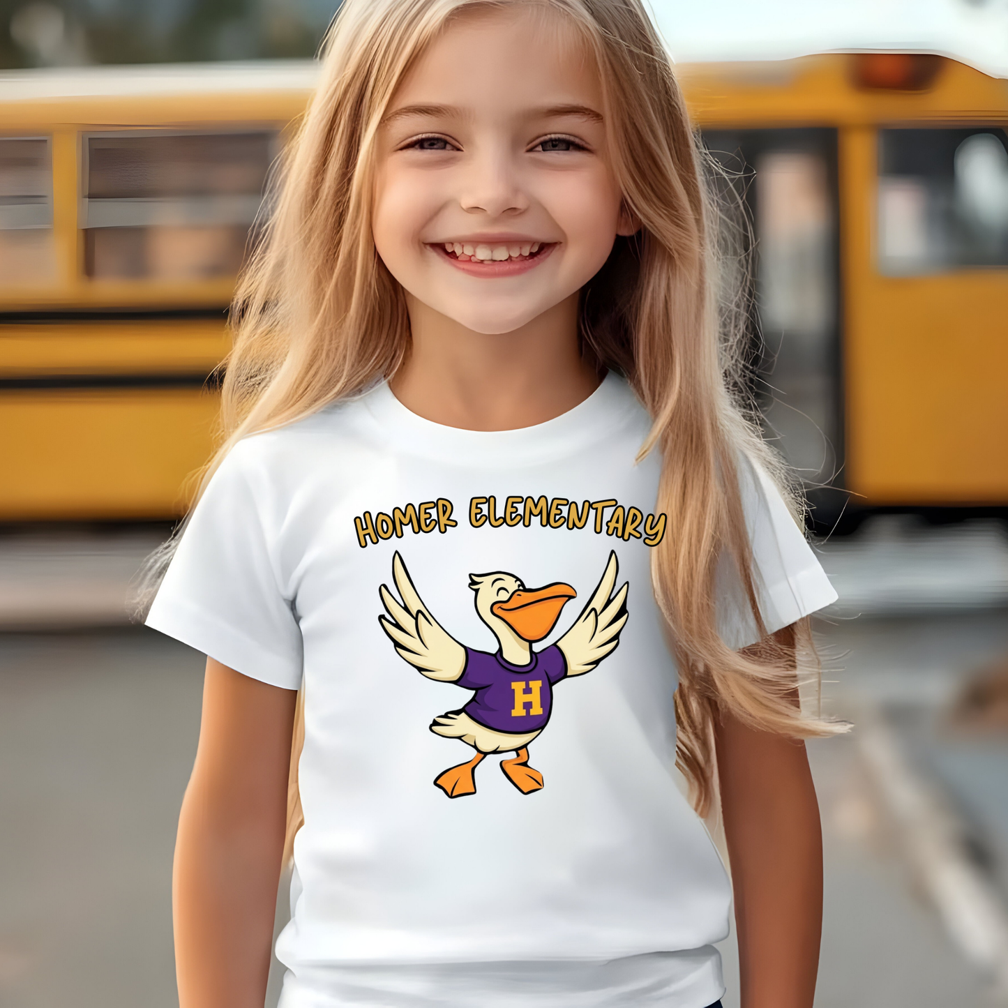 HOMER Pelicans Mascot Spirit Shirt - Homer Elementary Pelicans Graphic Apparel