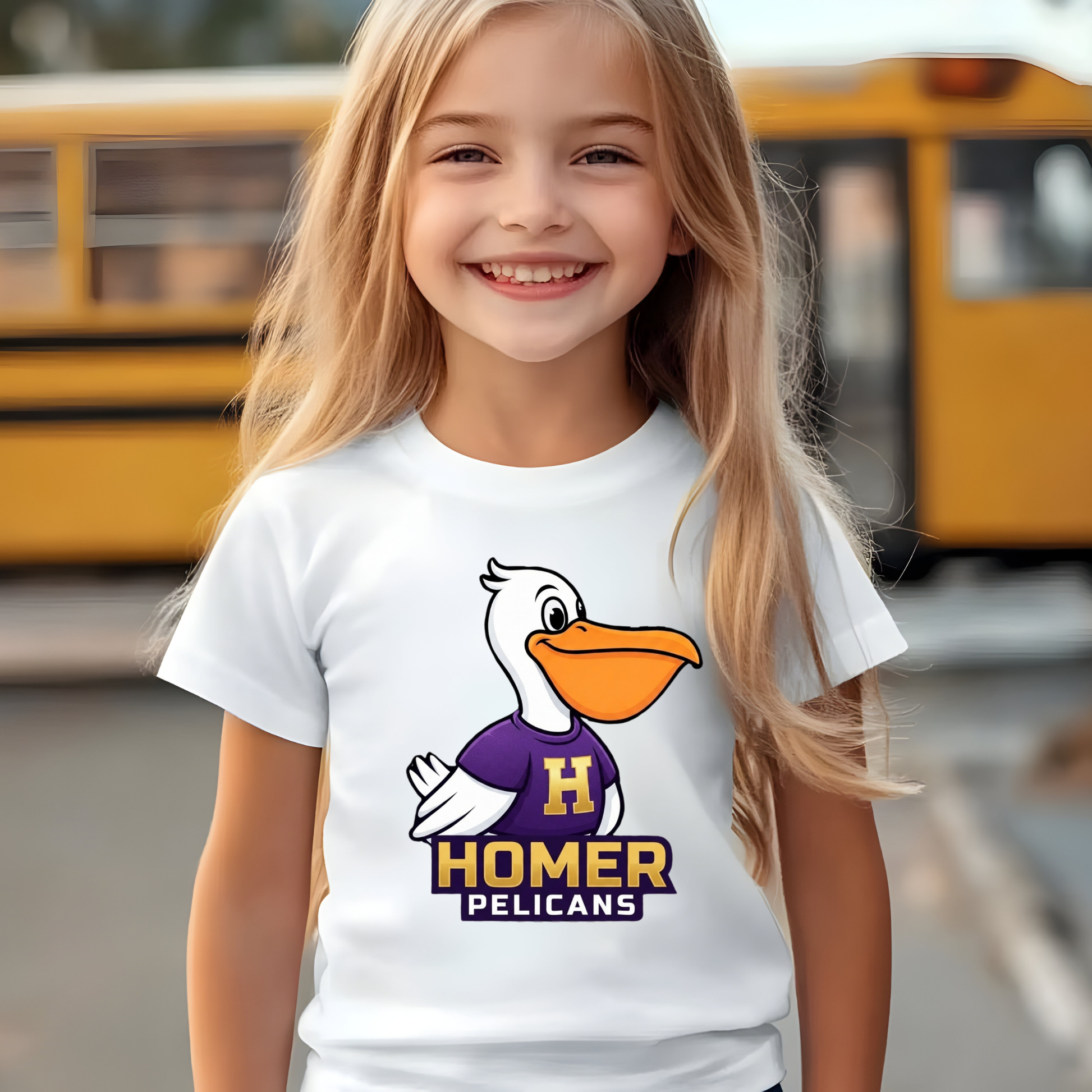 Official HOMER Pelicans Mascot Spirit Tee | Apparel for Students, Teachers & Families