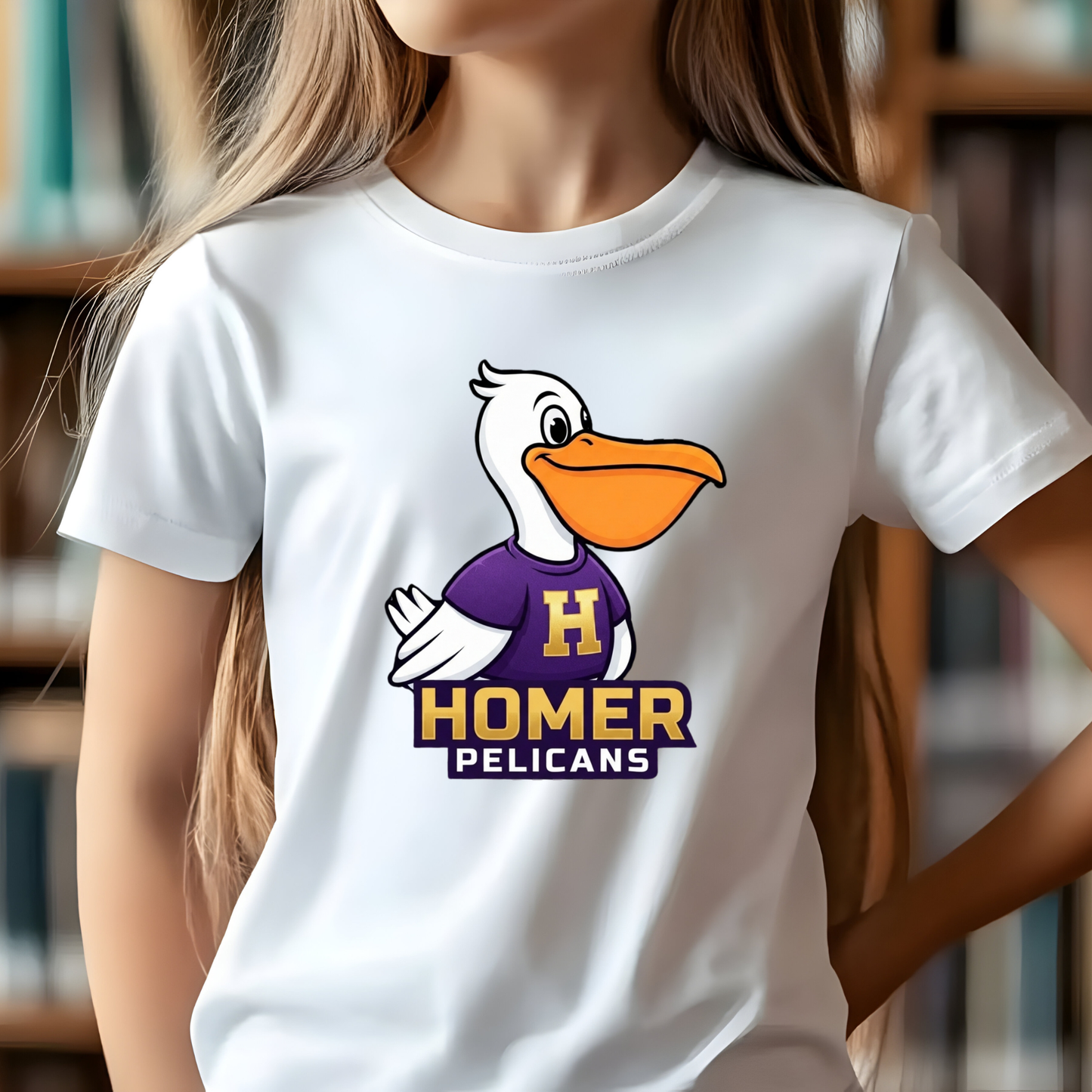 Official HOMER Pelicans Mascot Spirit Tee | Apparel for Students, Teachers & Families