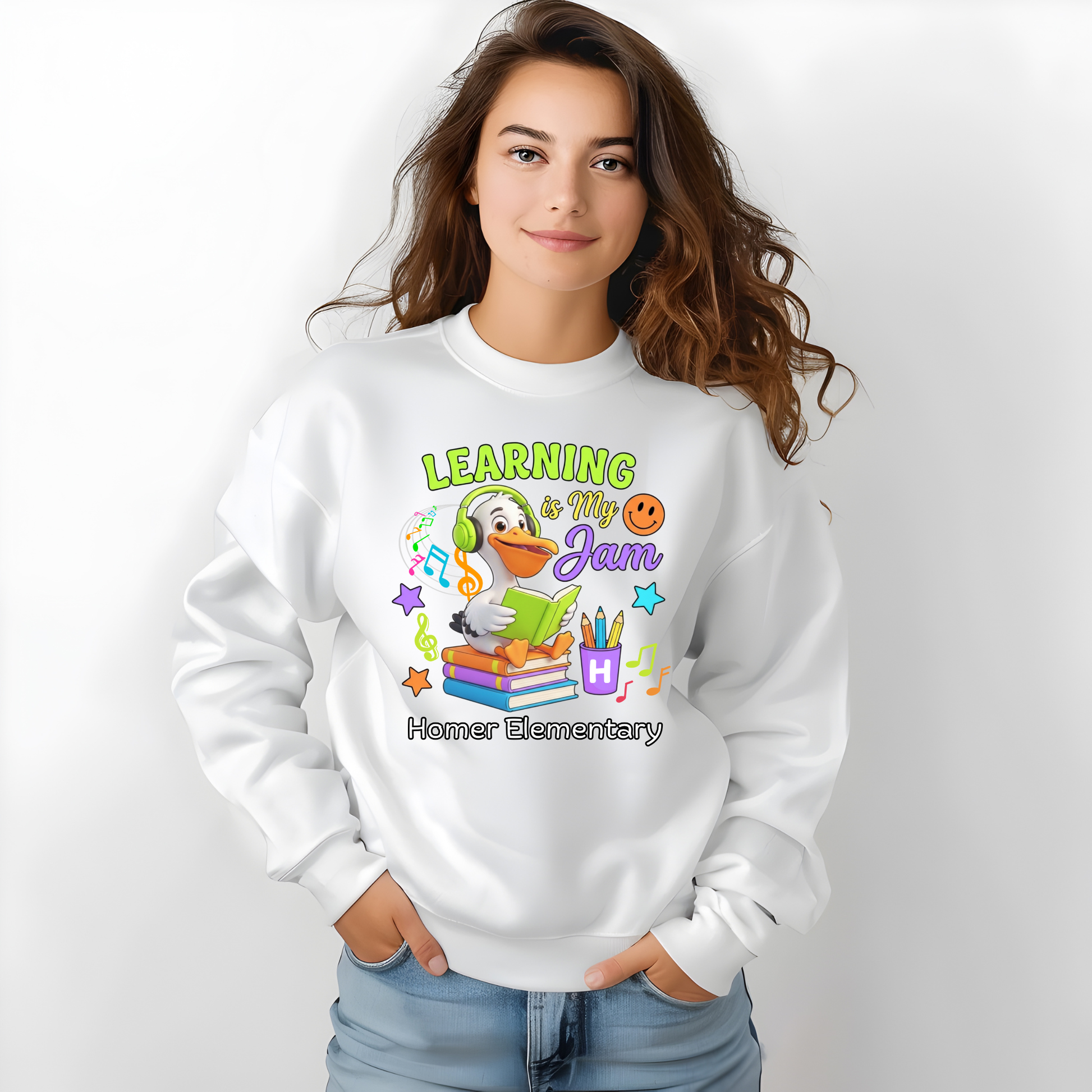 Homer Elementary "Learning is My Jam" Staff Spirit Tee | Comfortable Teacher Apparel