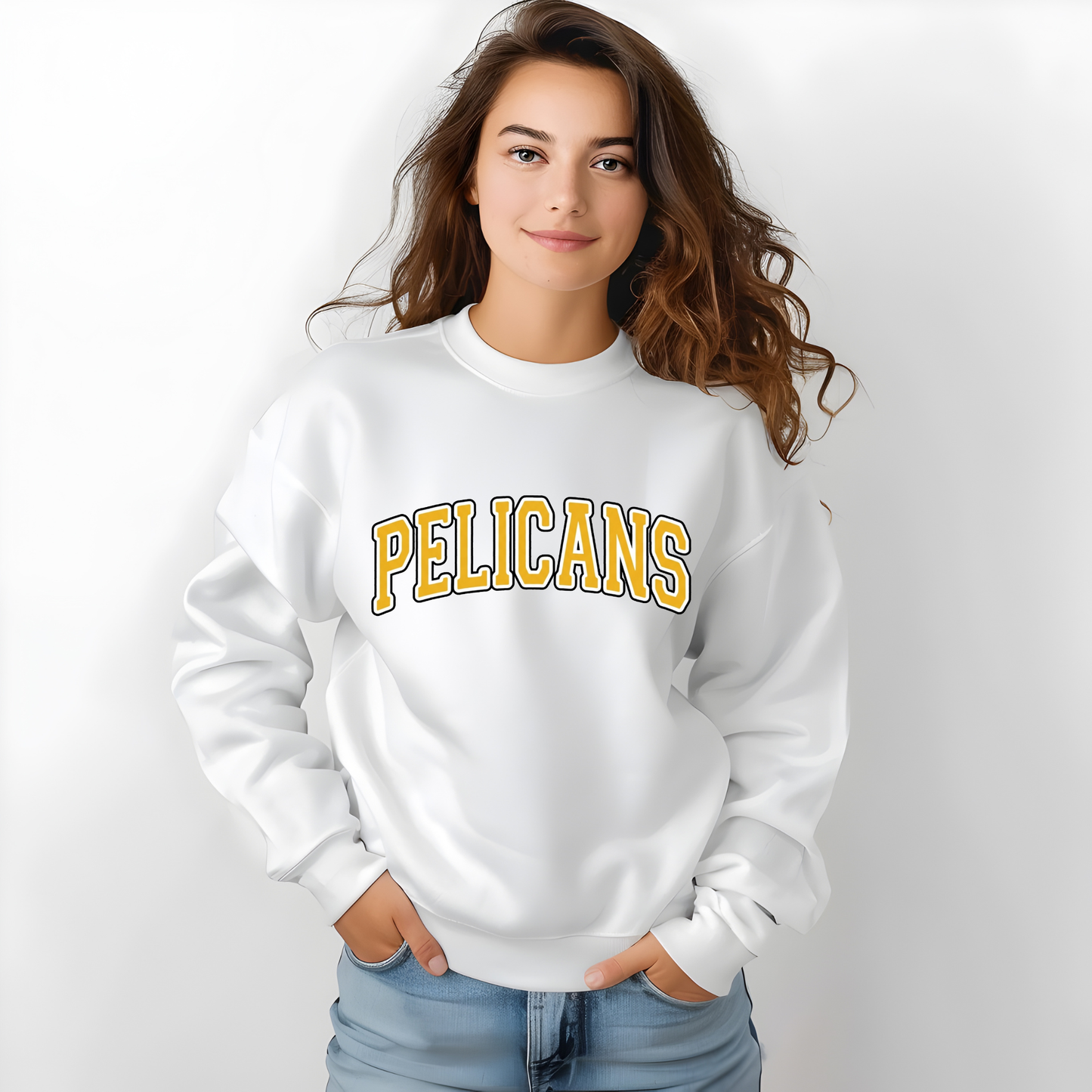 Classic Arch PELICANS Spirit Tee | Collegiate Style Apparel for Students, Teachers & Families