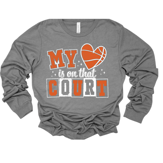 Basketball Mom Shirt - My Heart is on that Court