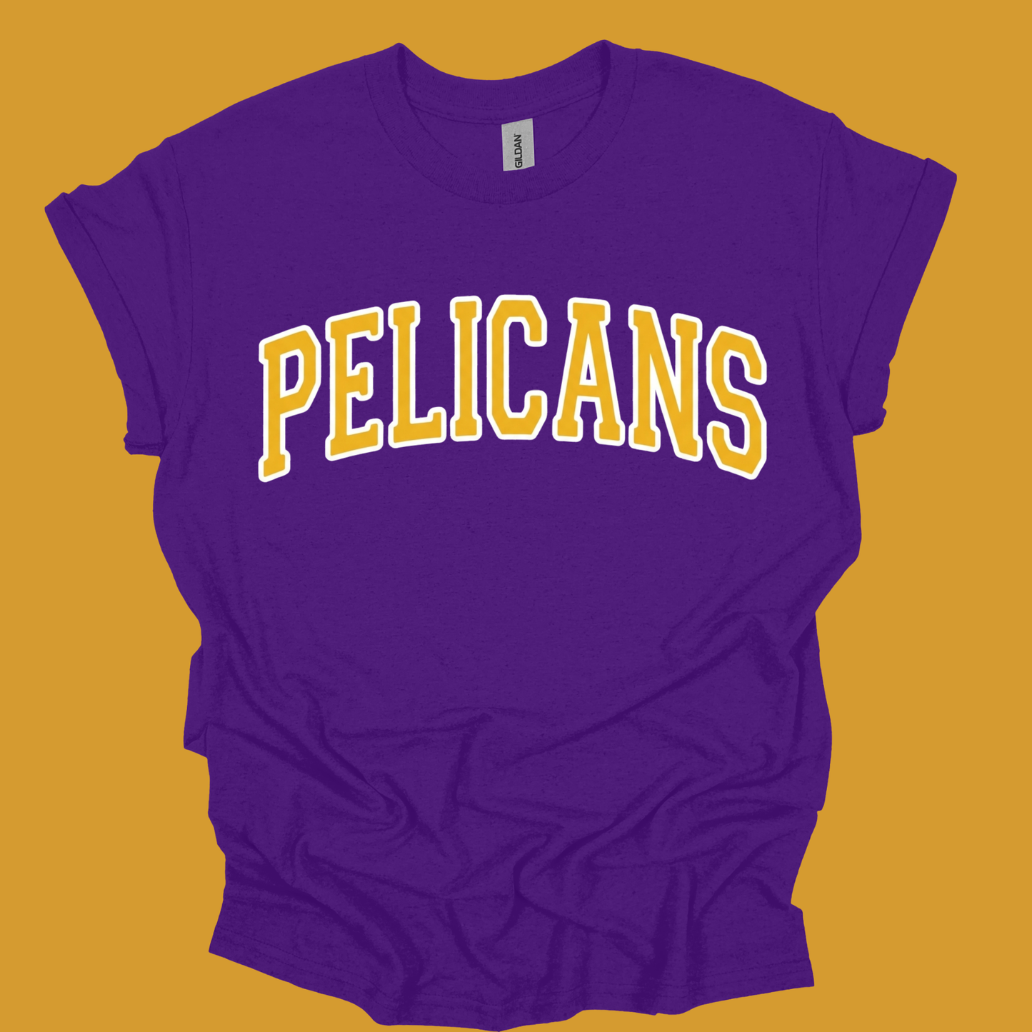 Classic Arch PELICANS Spirit Tee | Collegiate Style Apparel for Students, Teachers & Families