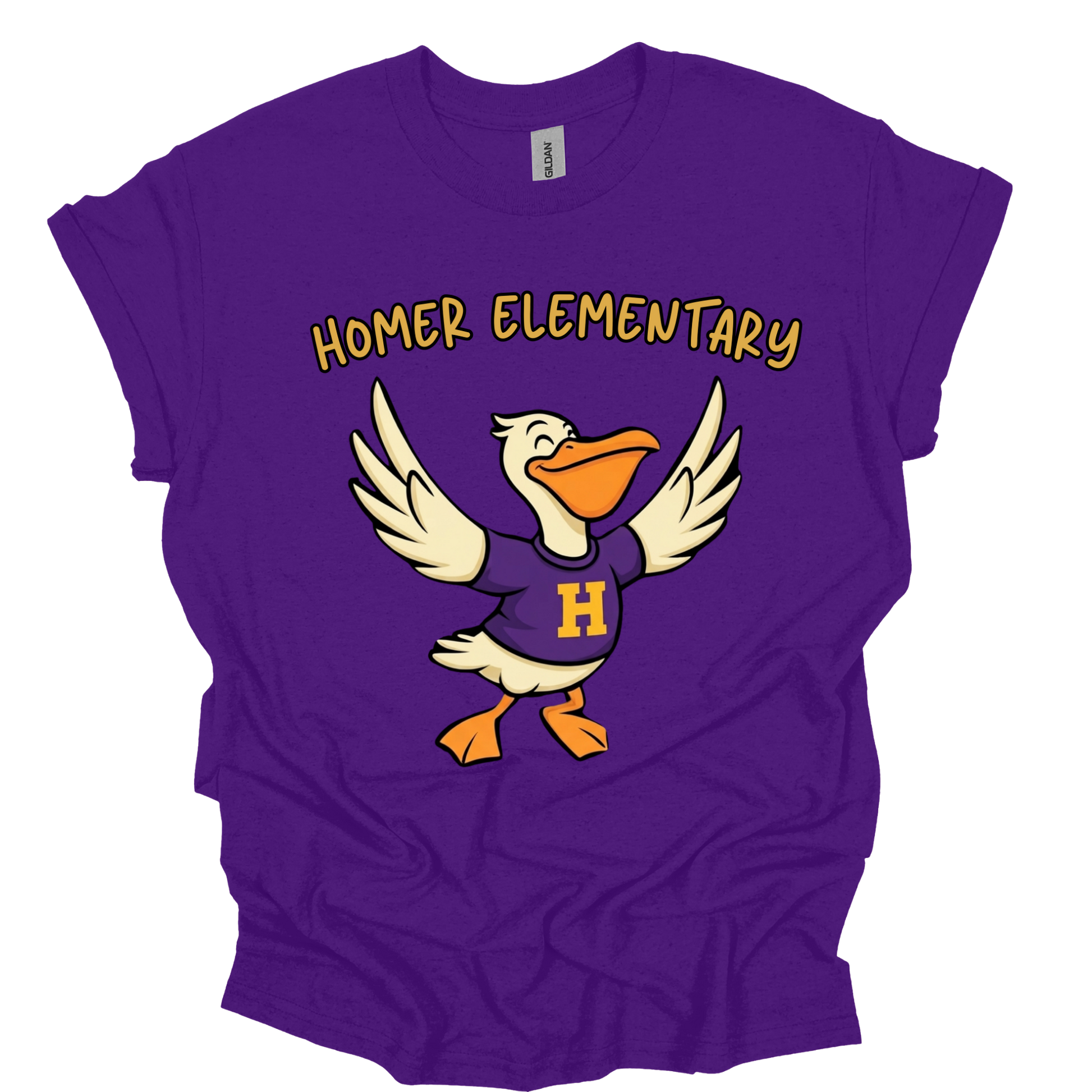 HOMER Pelicans Mascot Spirit Shirt - Homer Elementary Pelicans Graphic Apparel