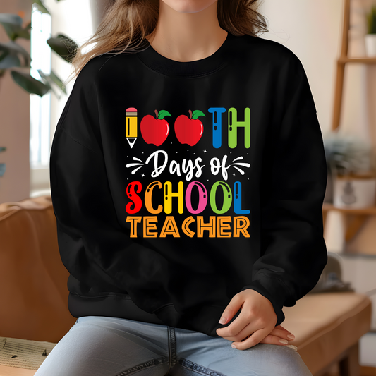 100 Days of School Sweater "100 Days of School Teacher" Fun and Stylish Sweater