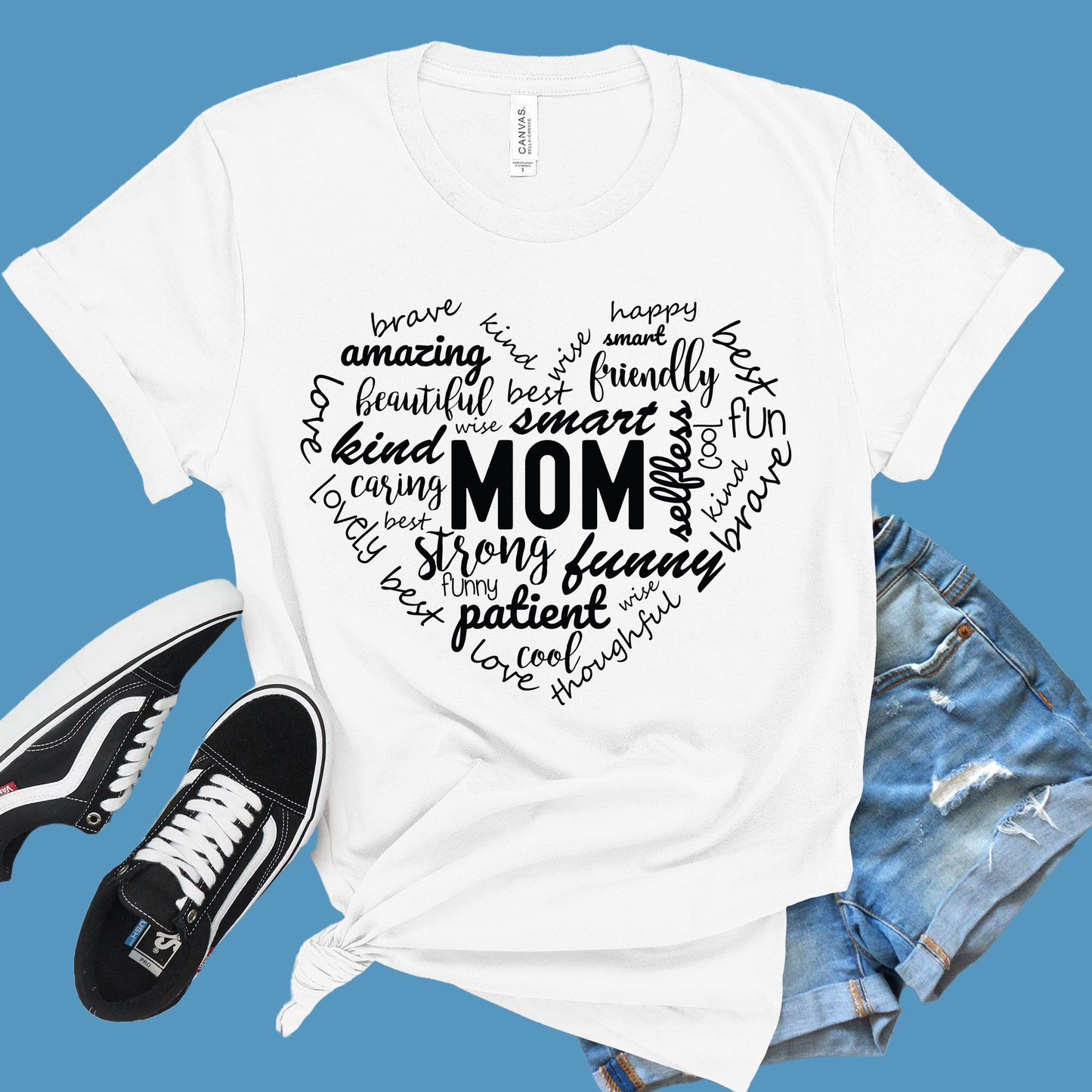 Mother's Day Graphic Tee - Typographical Heartfelt Word Collage