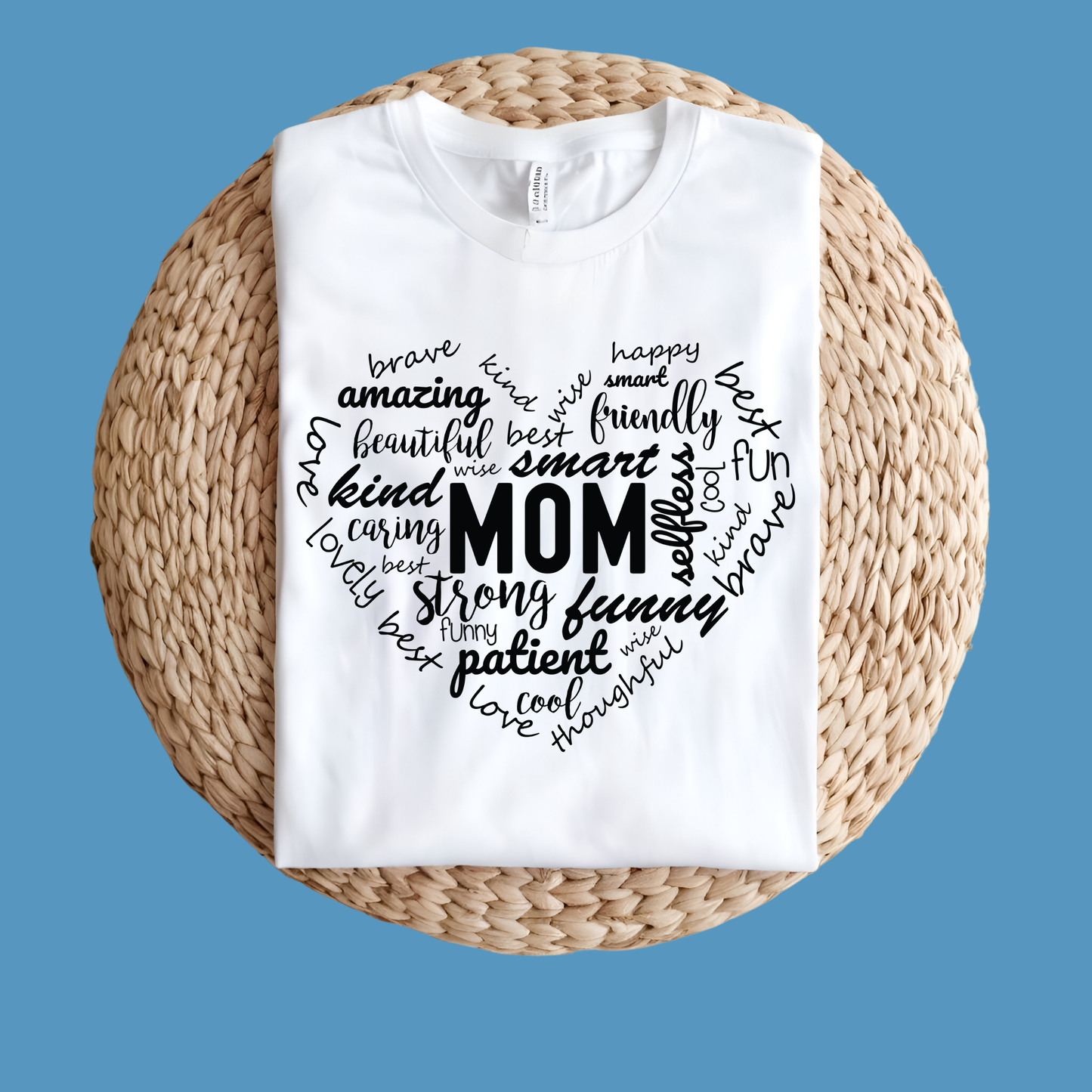 Mother's Day Graphic Tee - Typographical Heartfelt Word Collage