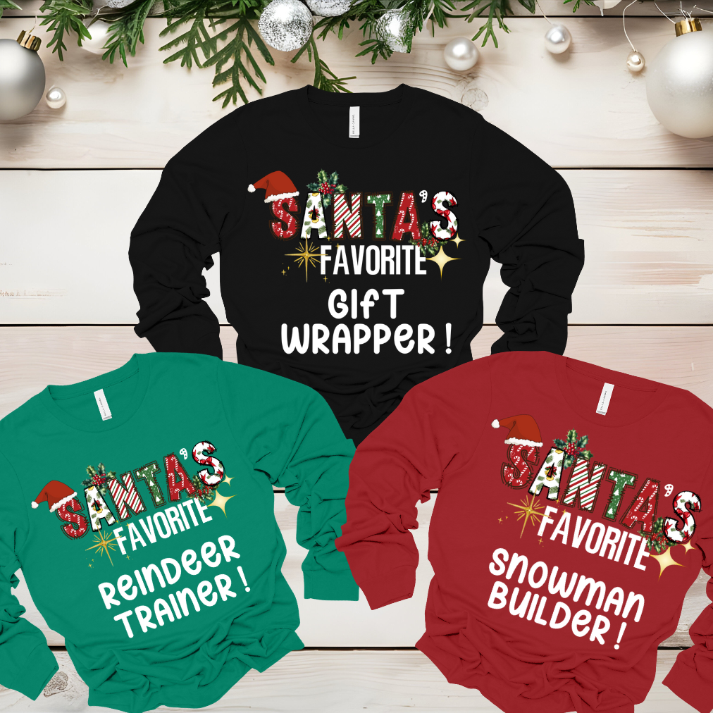 Funny Family "Santa's Favorite" Christmas Holiday Santa Graphic Unisex Shirt
