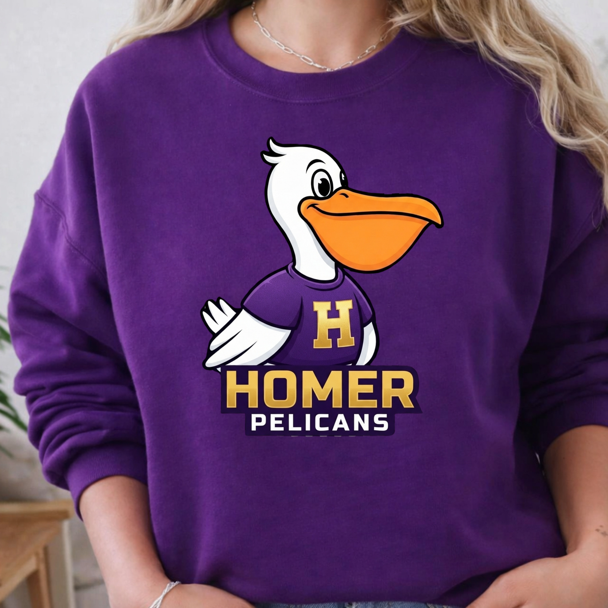 Official HOMER Pelicans Mascot Spirit Tee | Apparel for Students, Teachers & Families