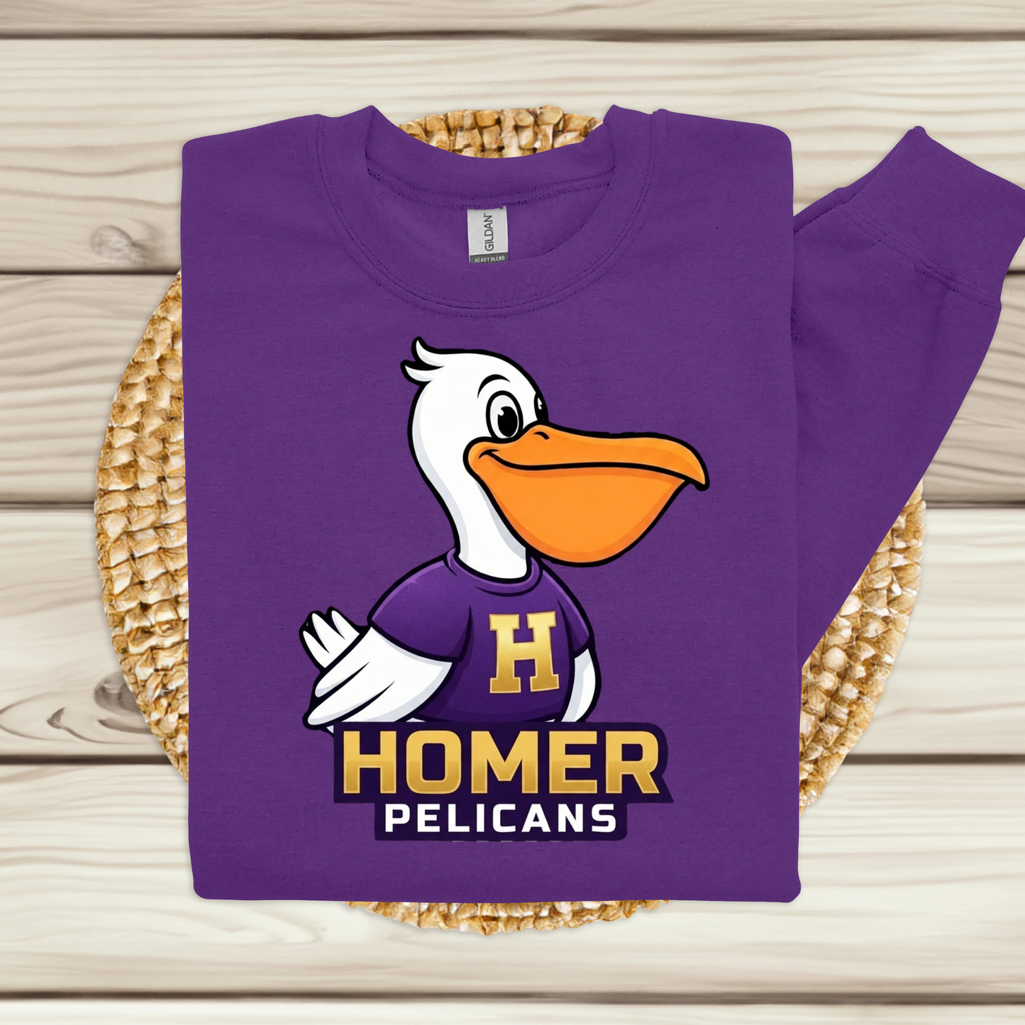 Official HOMER Pelicans Mascot Spirit Tee | Apparel for Students, Teachers & Families