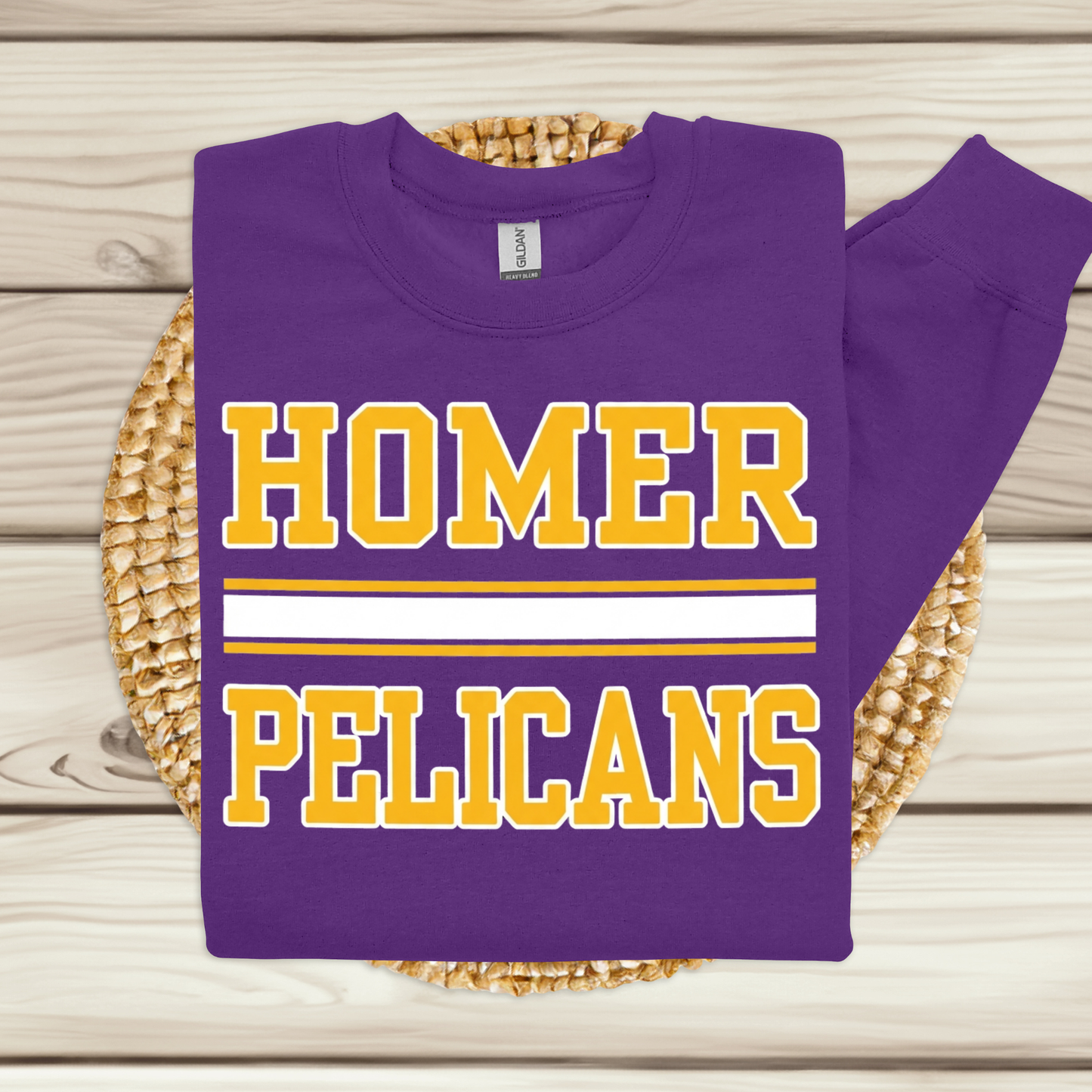 Classic HOMER Pelicans Two-Layer Spirit Tee | Timeless Apparel for Students, Teachers & Families