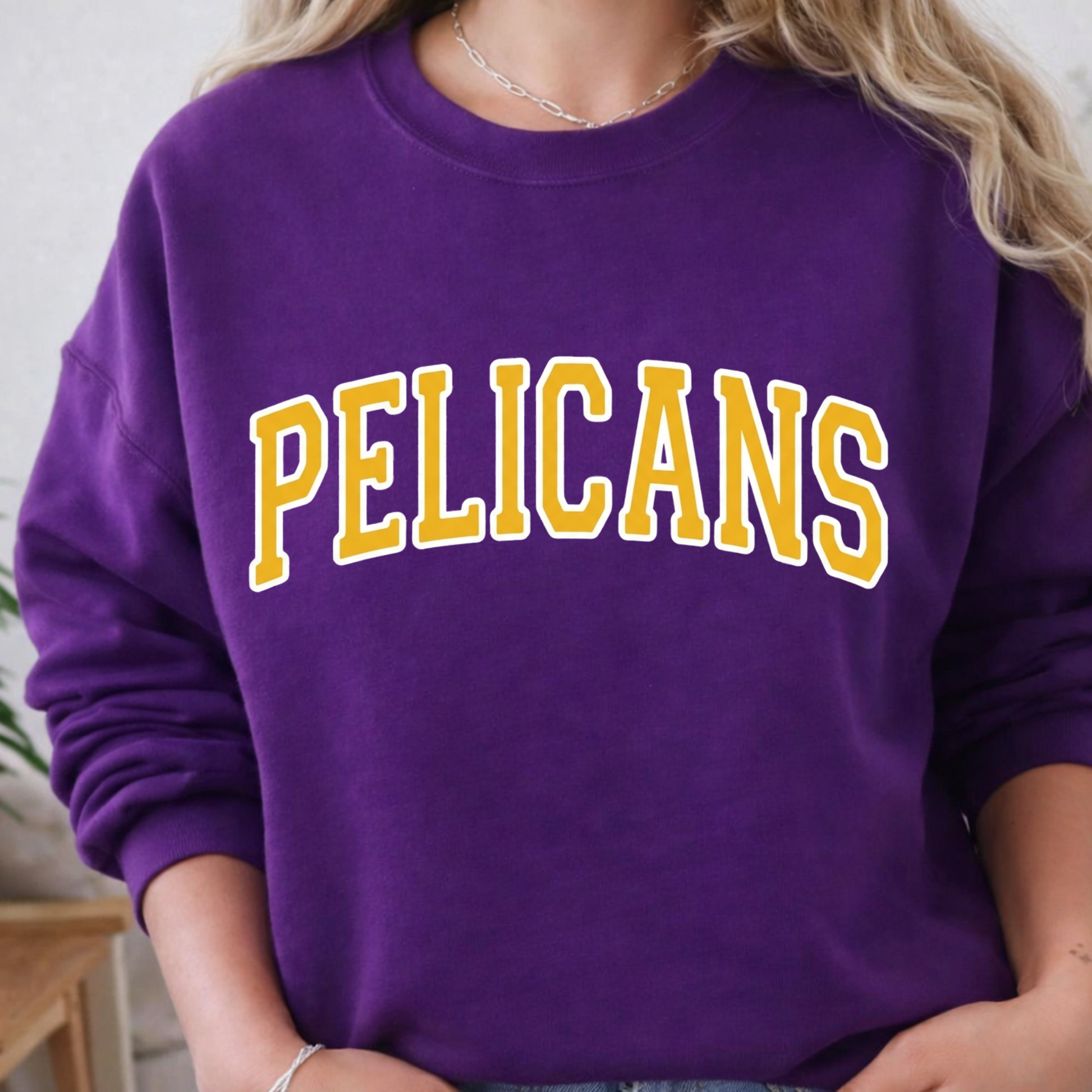 Classic Arch PELICANS Spirit Tee | Collegiate Style Apparel for Students, Teachers & Families