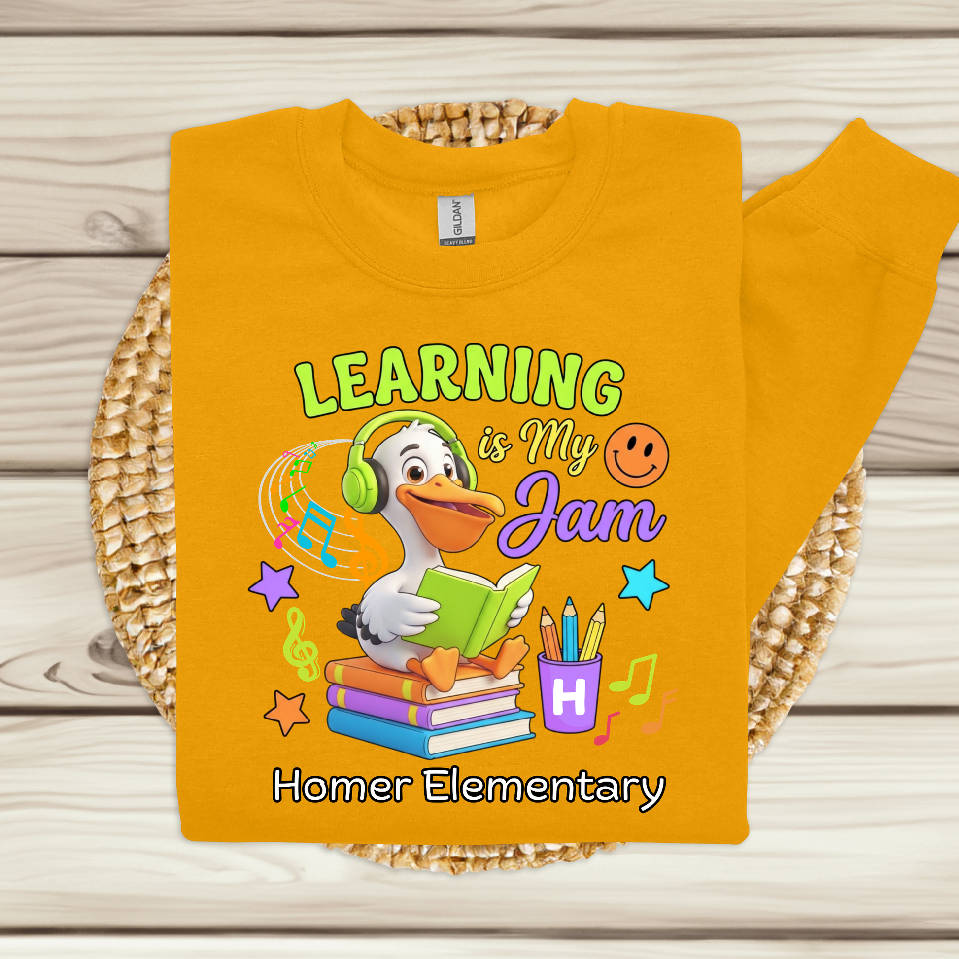 Homer Elementary "Learning is My Jam" Staff Spirit Tee | Comfortable Teacher Apparel