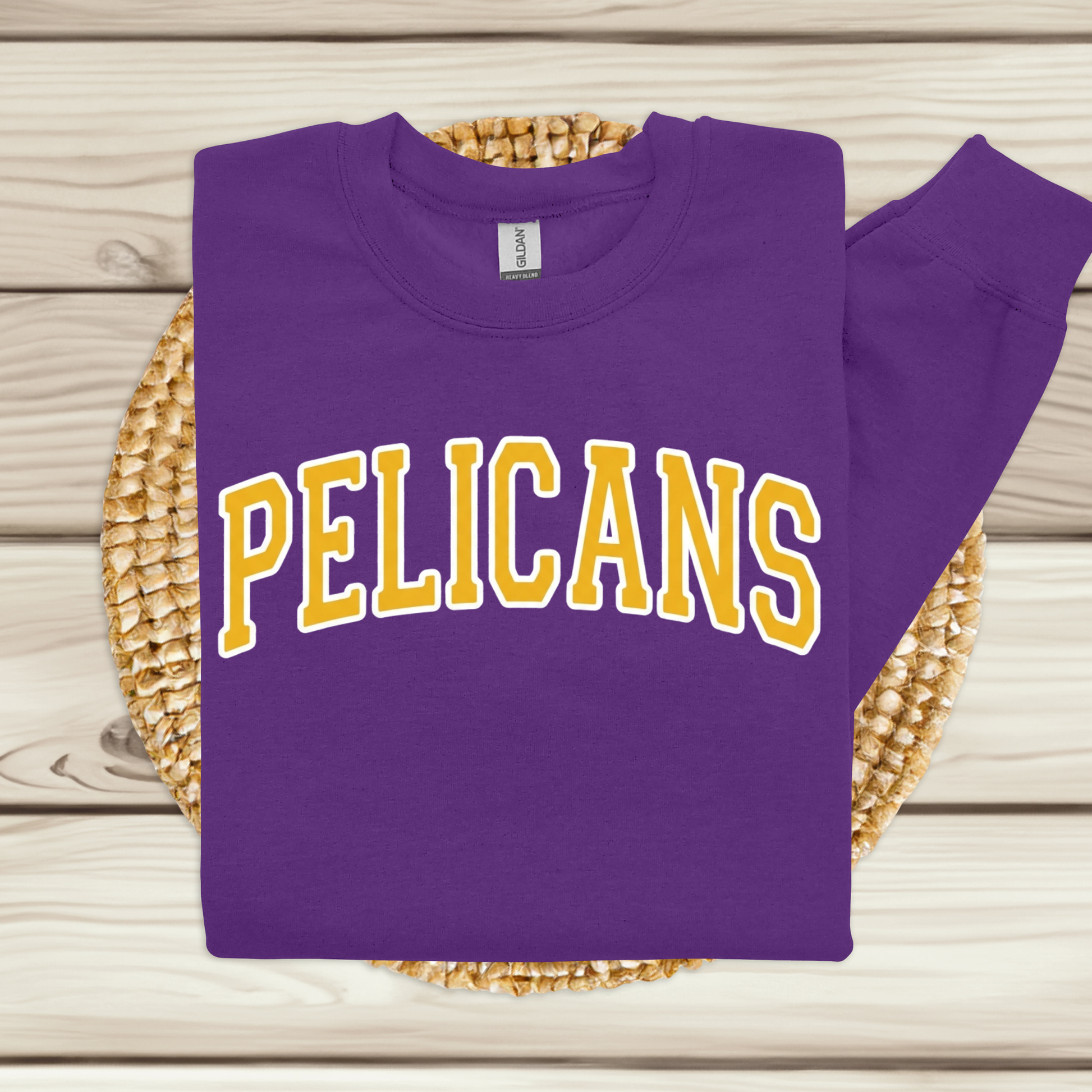 Classic Arch PELICANS Spirit Tee | Collegiate Style Apparel for Students, Teachers & Families