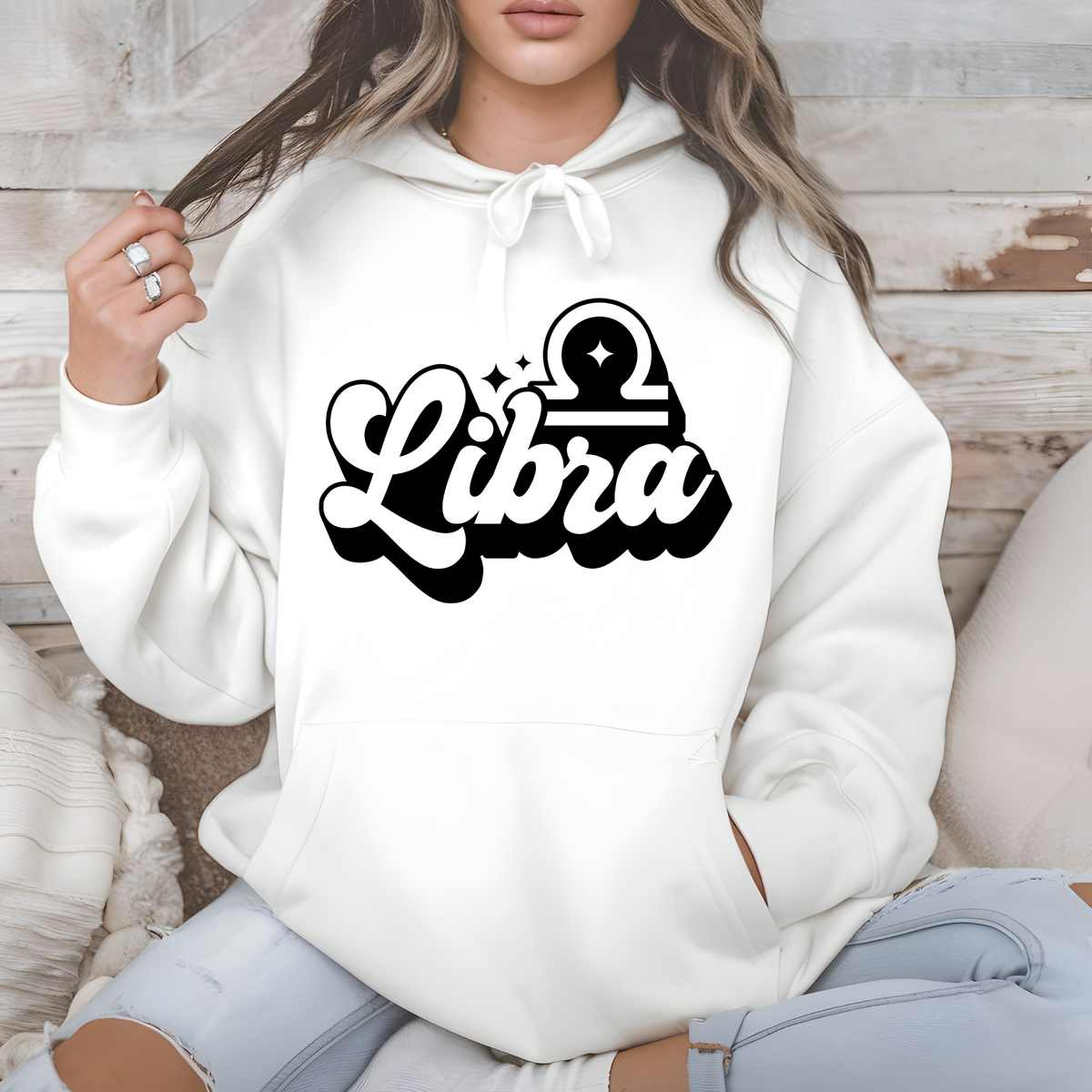 Libra Zodiac Hoodie - Retro Leo Horoscope Unisex Hoodie