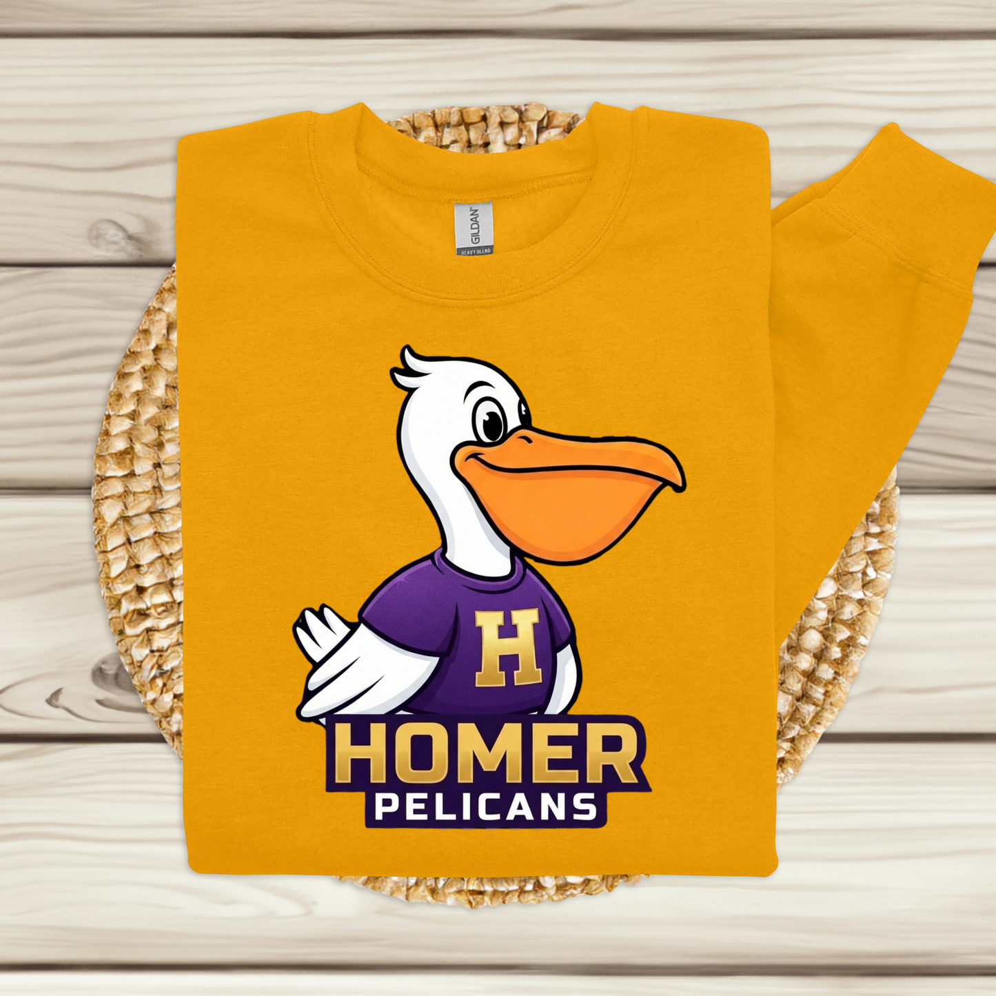 Official HOMER Pelicans Mascot Spirit Tee | Apparel for Students, Teachers & Families